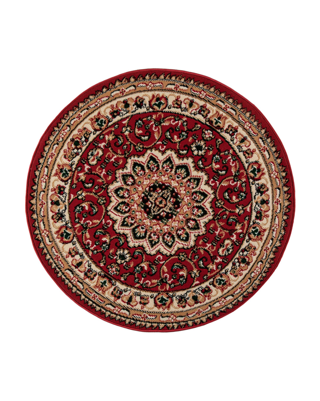 Tapis Rond Traditionnel – Atlas F740A – rouge, beige