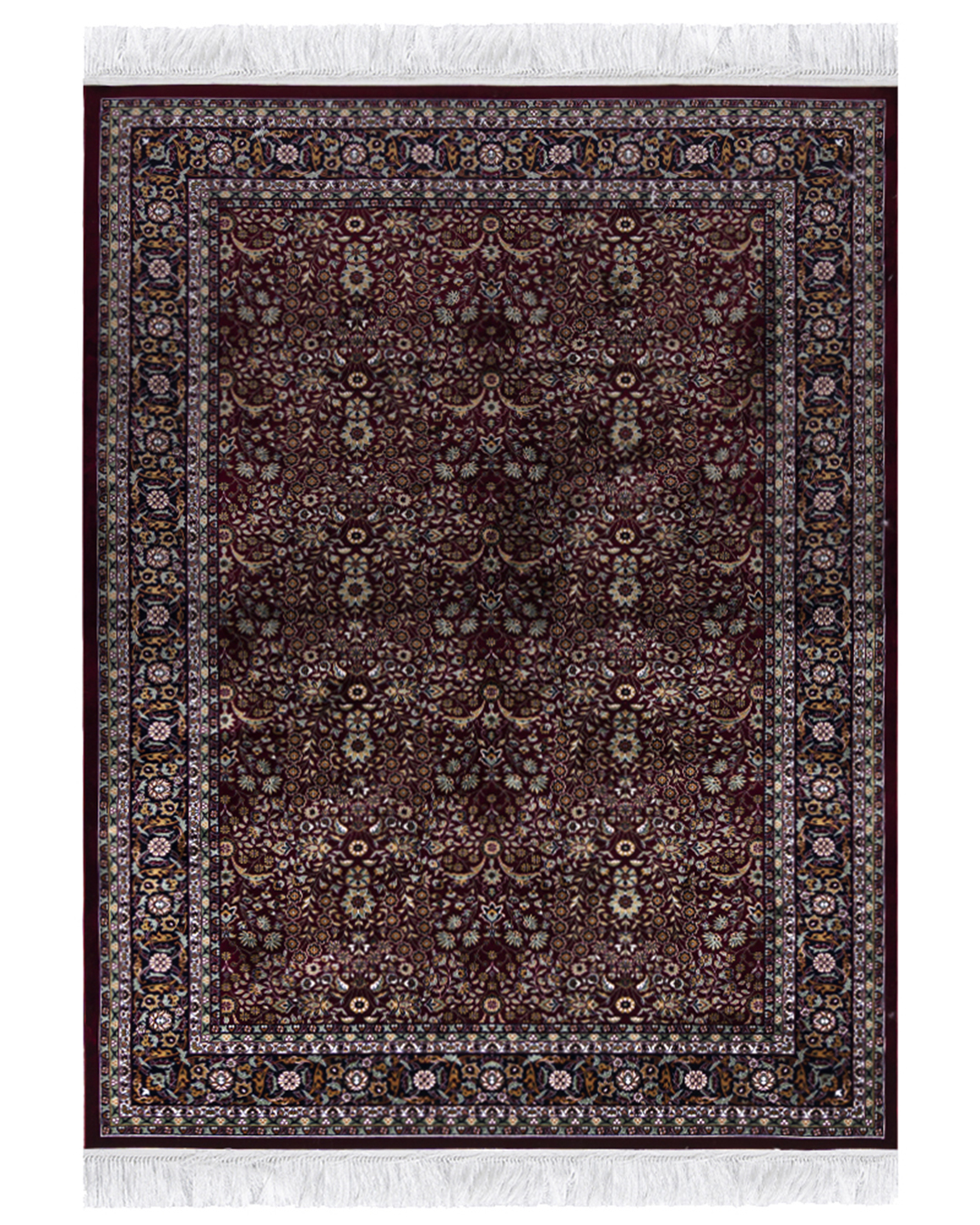 Tapis Traditionnel à Franges - Castello Rosso - rouge