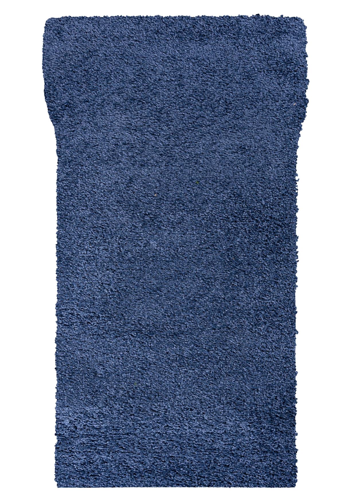 tapis de couloir poil long Uni DELHI 7388A pmavi - bleu