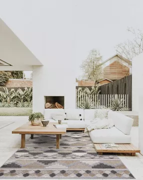 Tapis d'intérieur / extérieur - Vasco Beige - crème, beige, imperméable