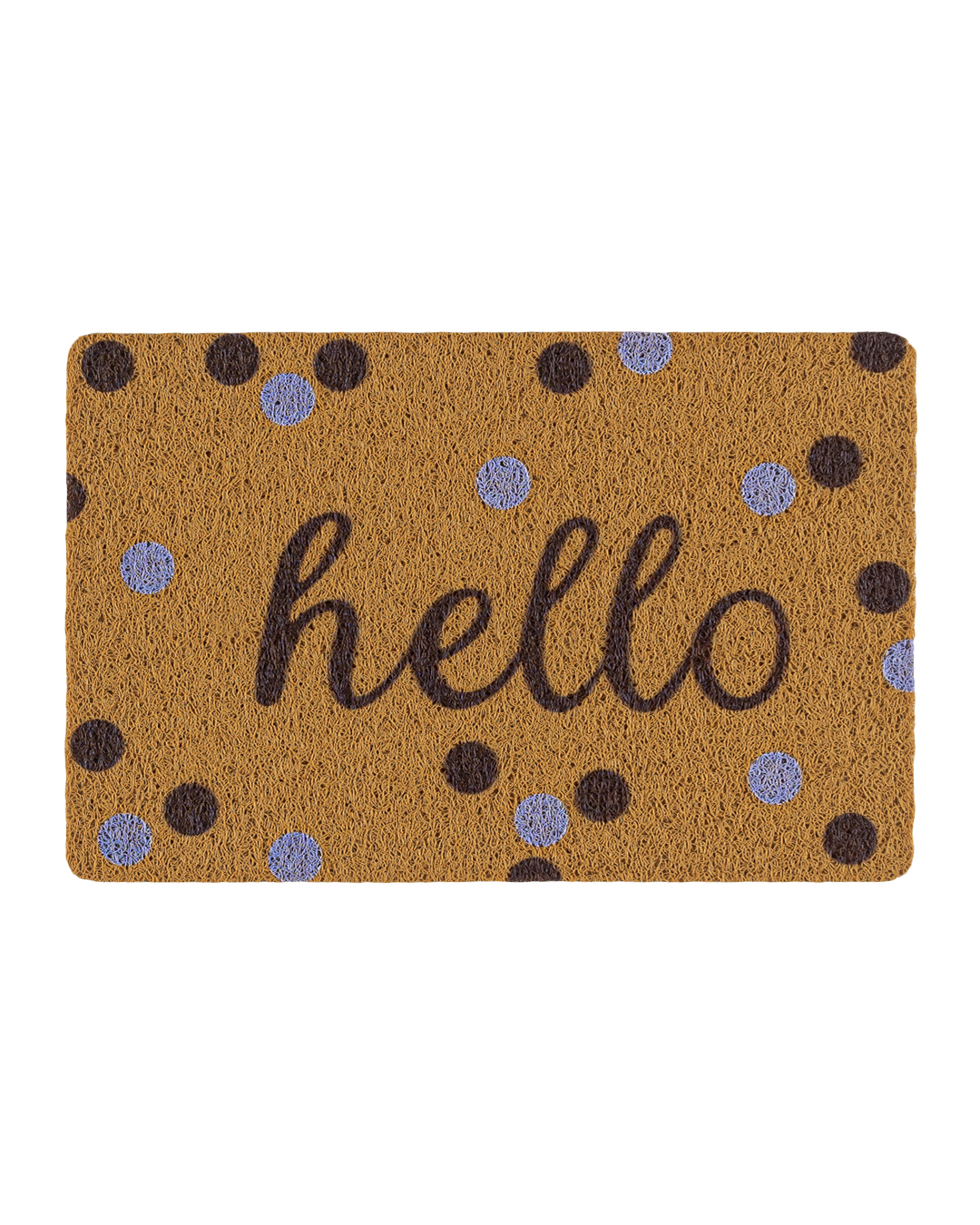 Paillasson moderne - Passo Andare - marron, bleu, inscription Hello