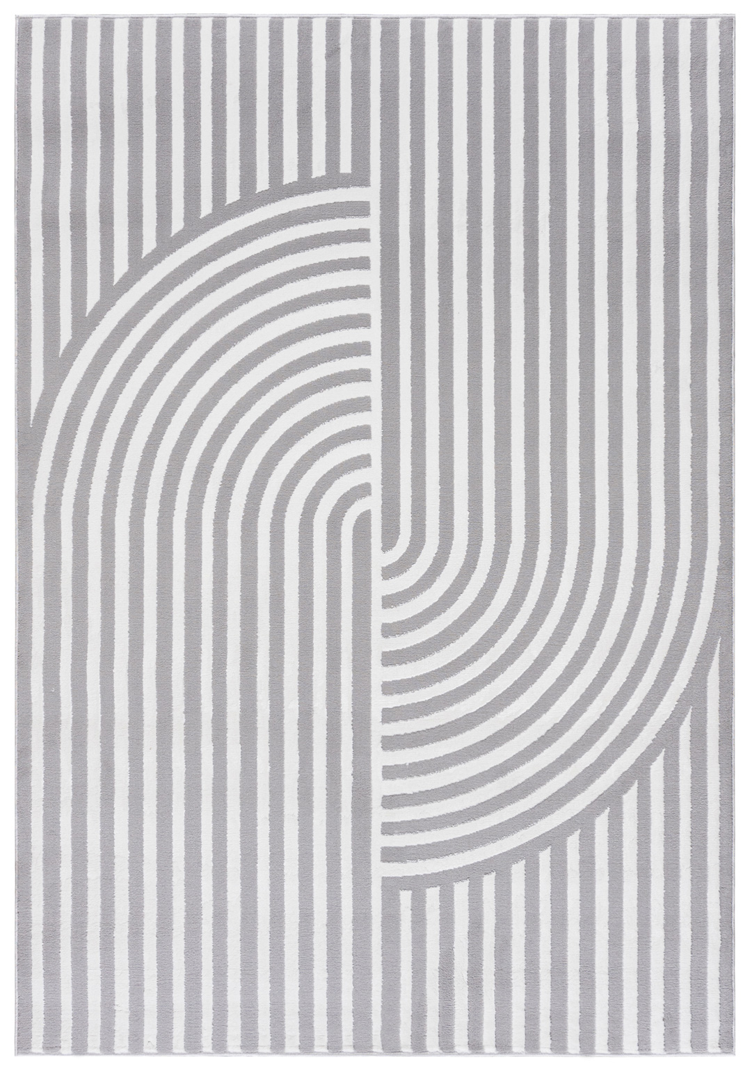 Tapis moderne à arc géométrique gris, blanc NG91A ELLEN