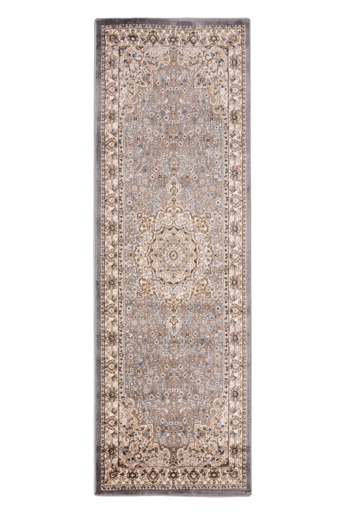 Tapis de couloir Traditionnel Ornement NEMRUT 8582E gris gris