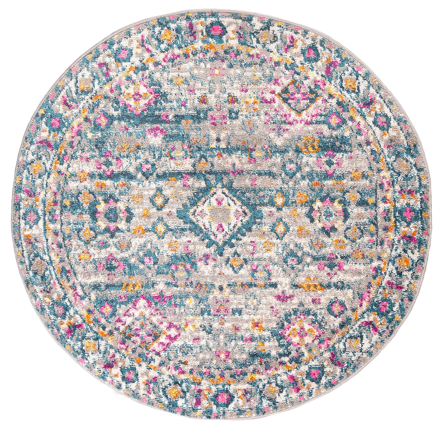Tapis circulaire moderne - Dallas I989A - gris, coloré