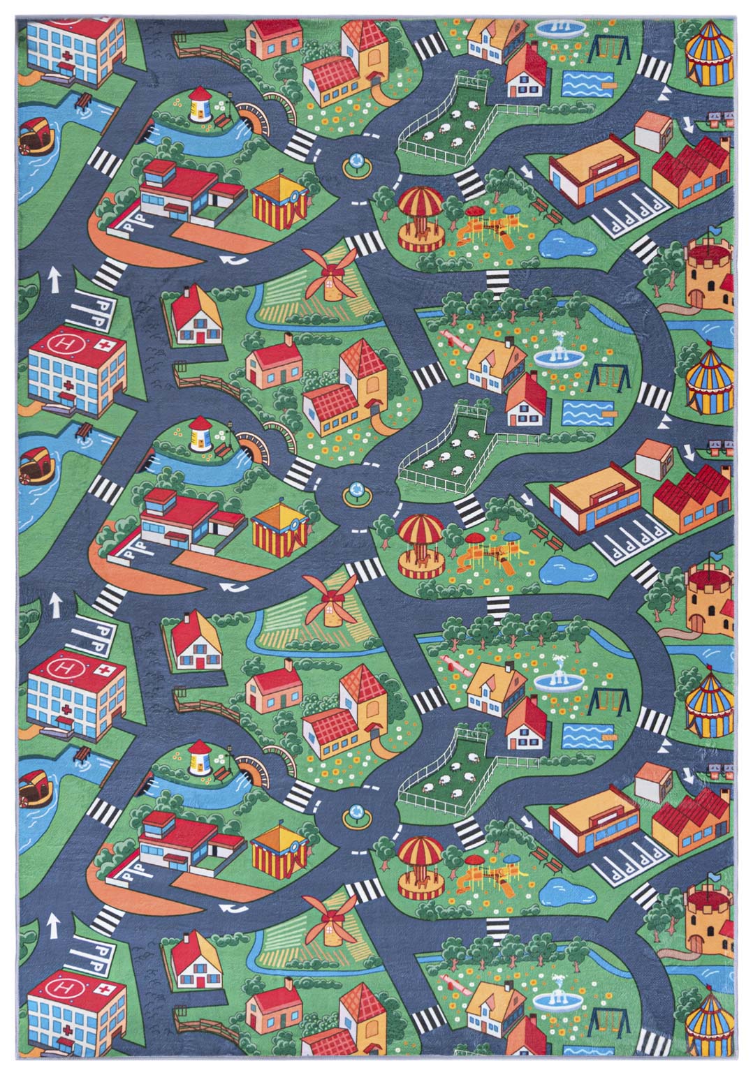 Tapis pour enfants PRINTED B_601 Rues, Route - multicolore