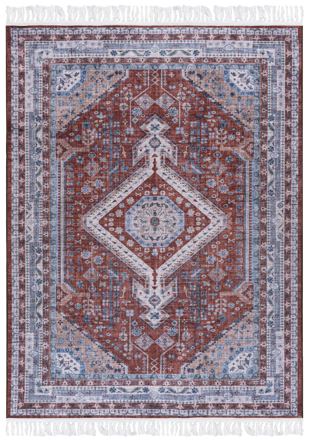 Tapis traditionnel ANKARA CLF_22 IMPRIMÉ - cadre, rouge