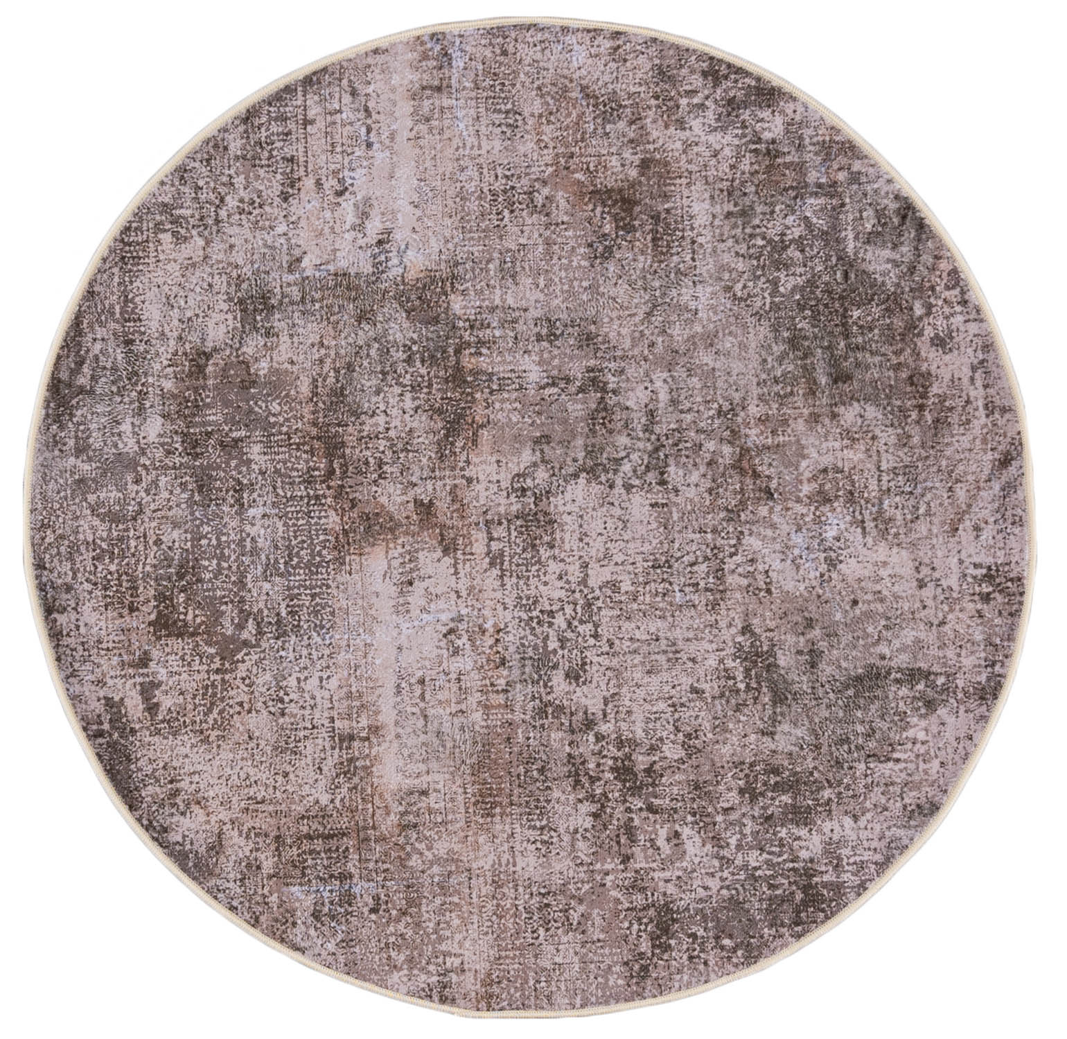 Moquette moderne ronde HUDSON SOLID PRINTED - abstrait, beige, marron, crème