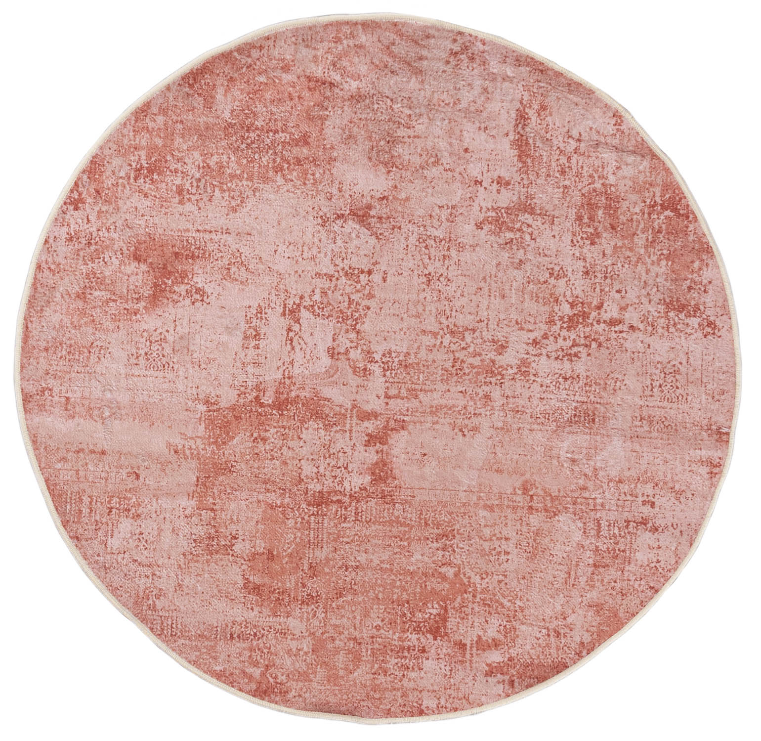 Tapis rond moderne HUDSON SOLID RUST - abstrait, orange