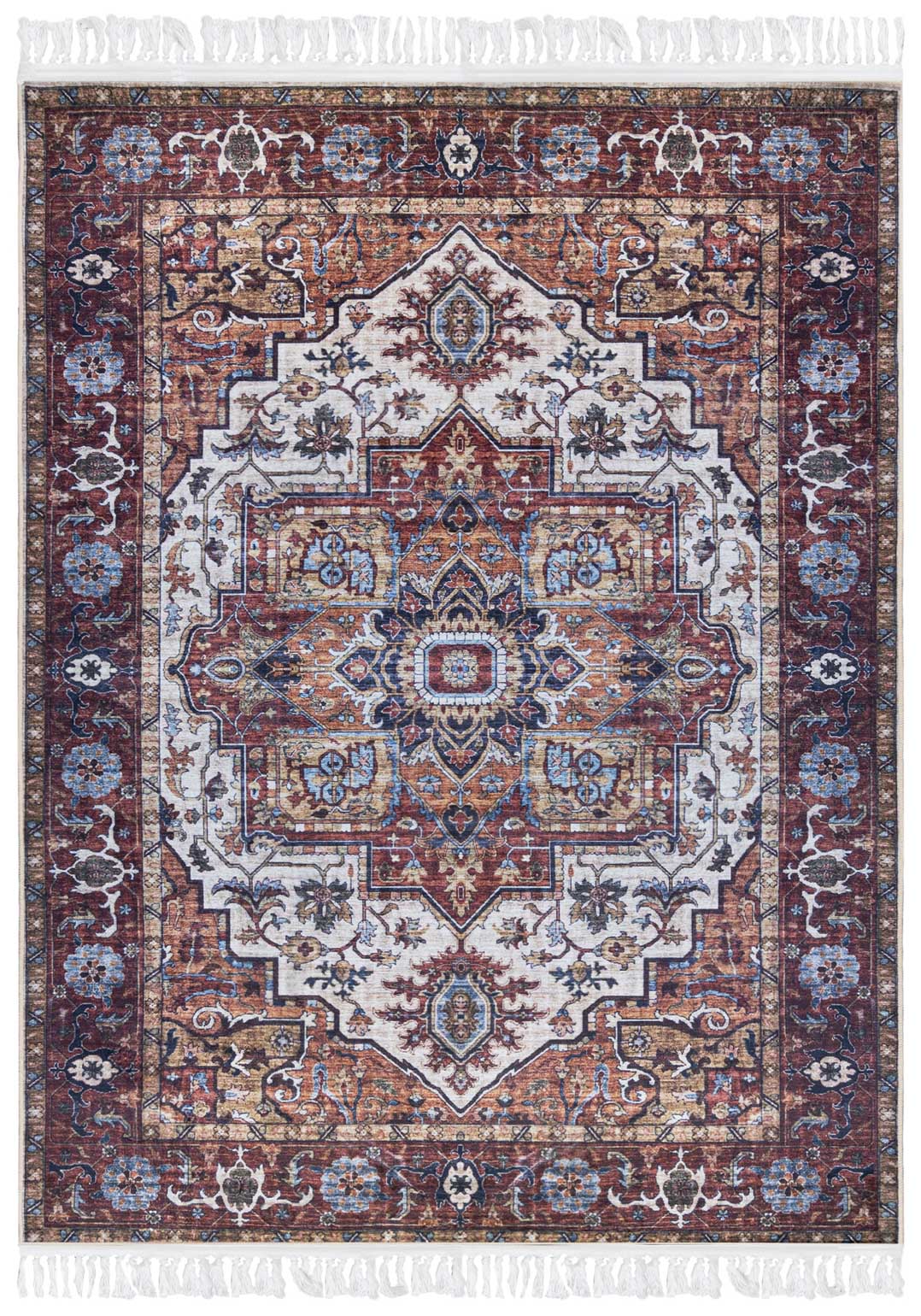 Tapis traditionnel ANKARA Y_294 IMPRIMÉ - vintage, marron, rouge