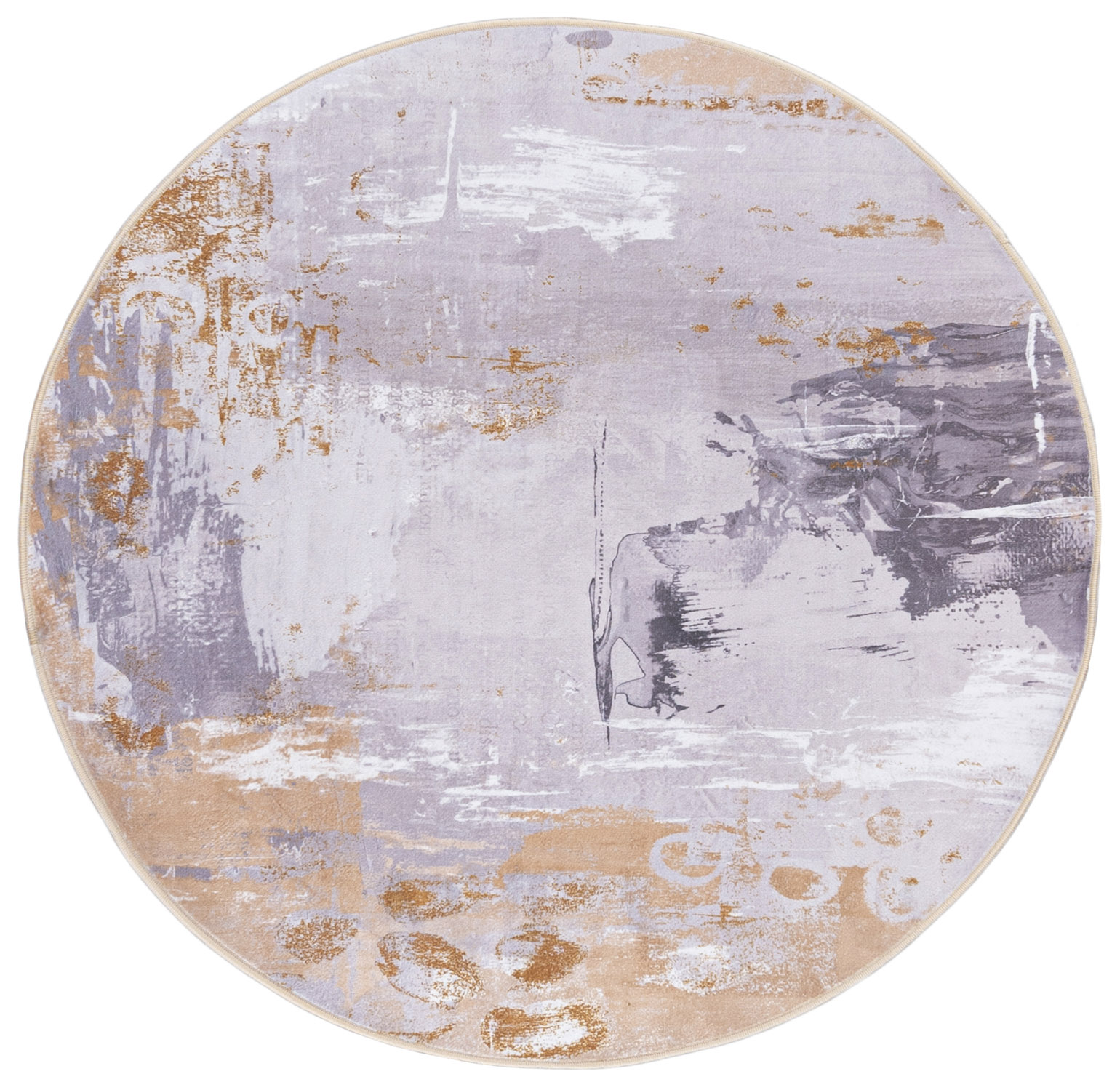 Tapis moderne rond HUDSON C_290A IMPRIMÉ - abstrait, beige, crème