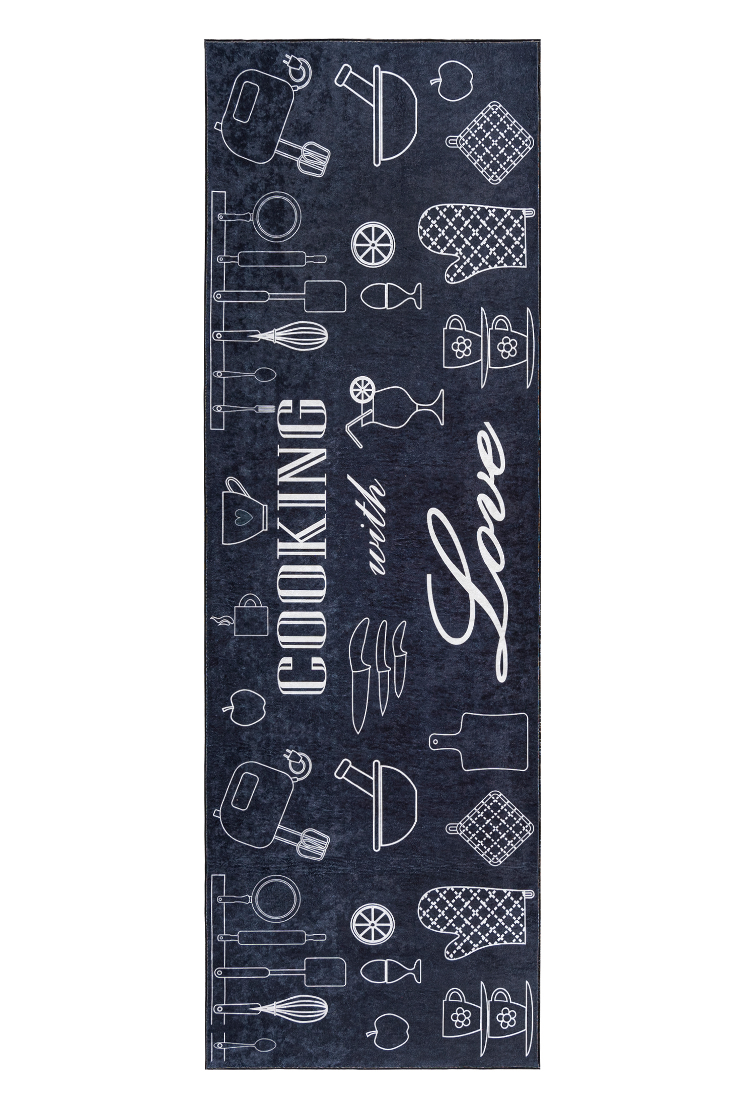 Tapis de cuisine antidérapant - KITCHEN 38340 - tapis de cuisine - moderne, cuisine, noir