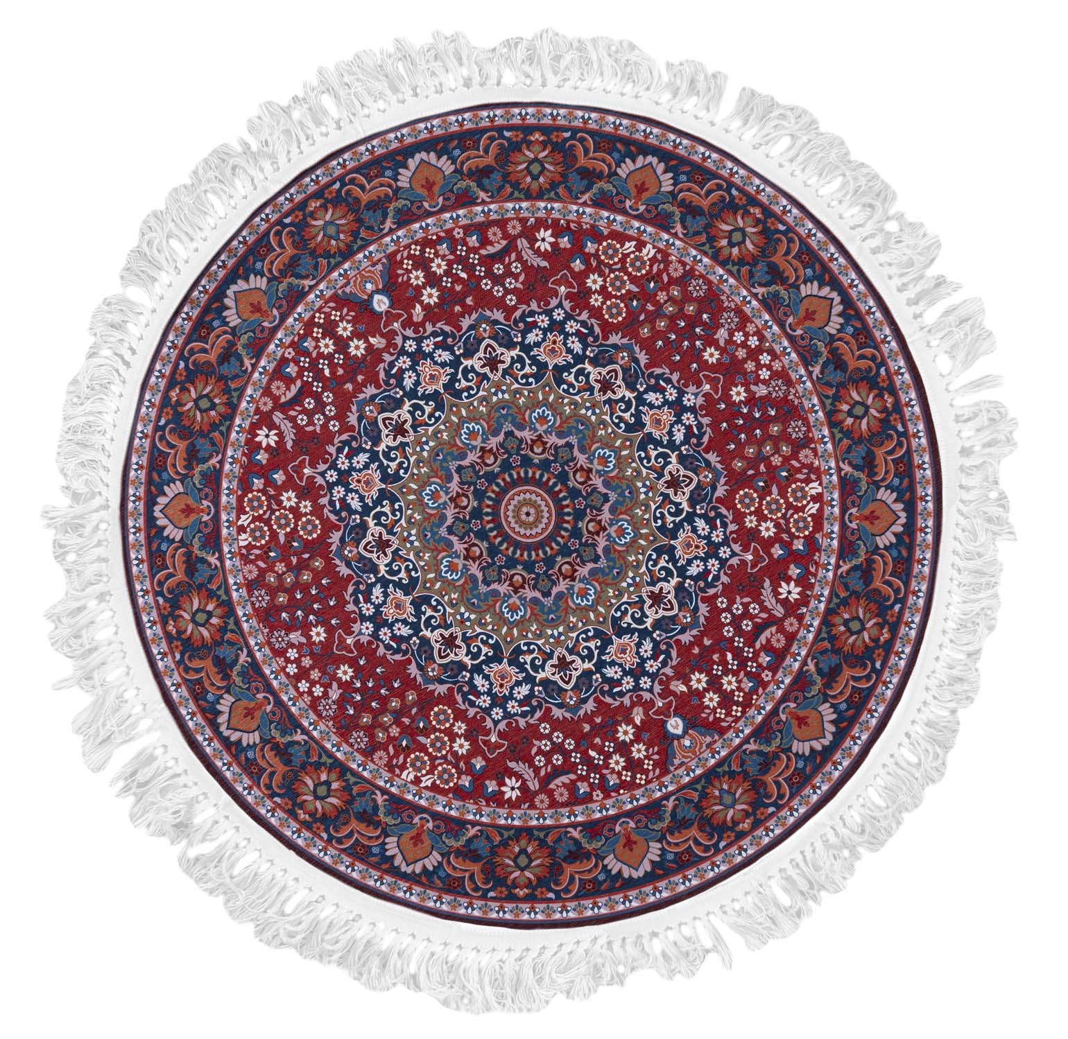 Tapis traditionnel rond ANKARA JZ_867 IMPRIMÉ - vintage, rouge