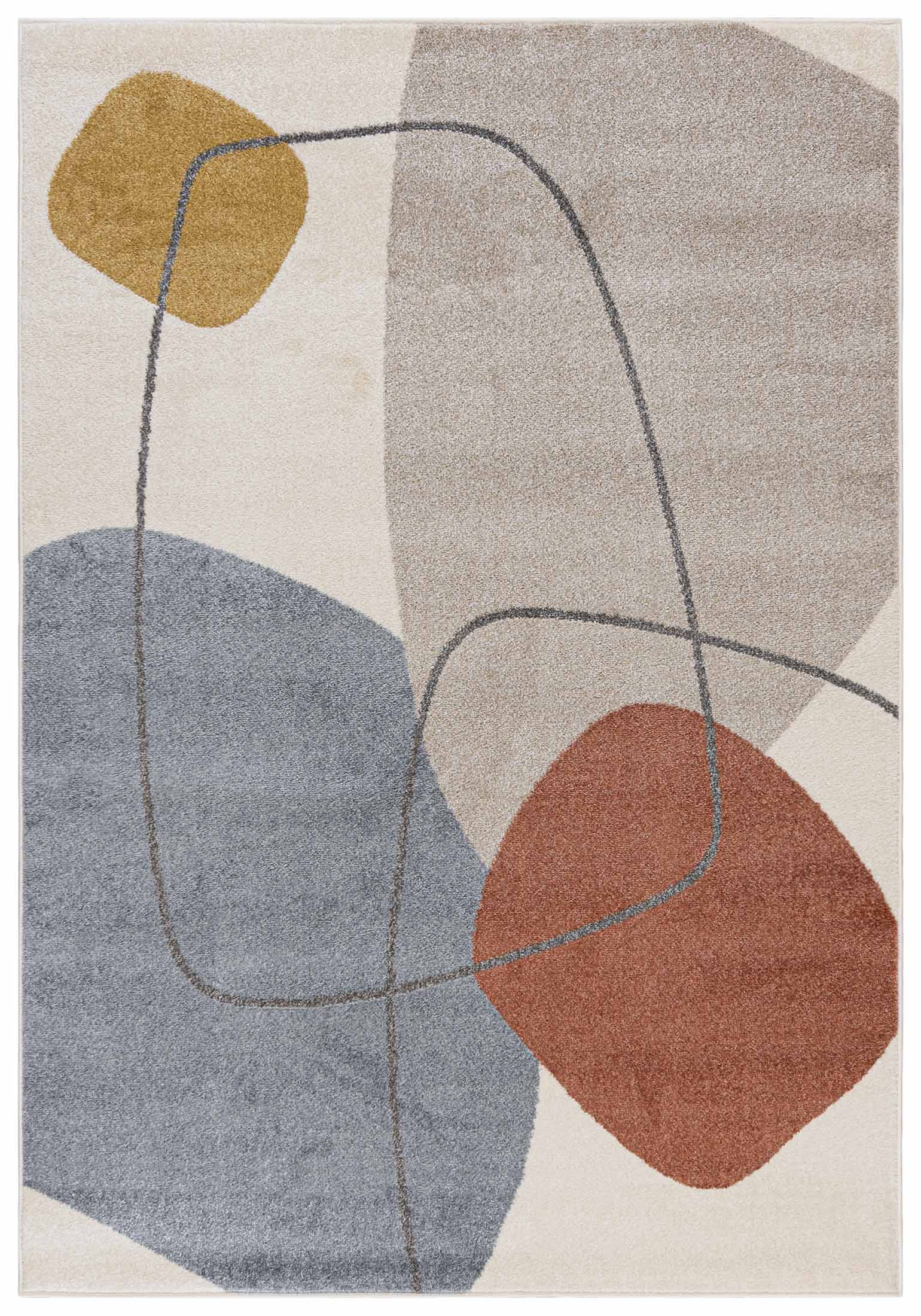 LUCY Tapis rond moderne NP26A CREAM - géométrique, beige, crème