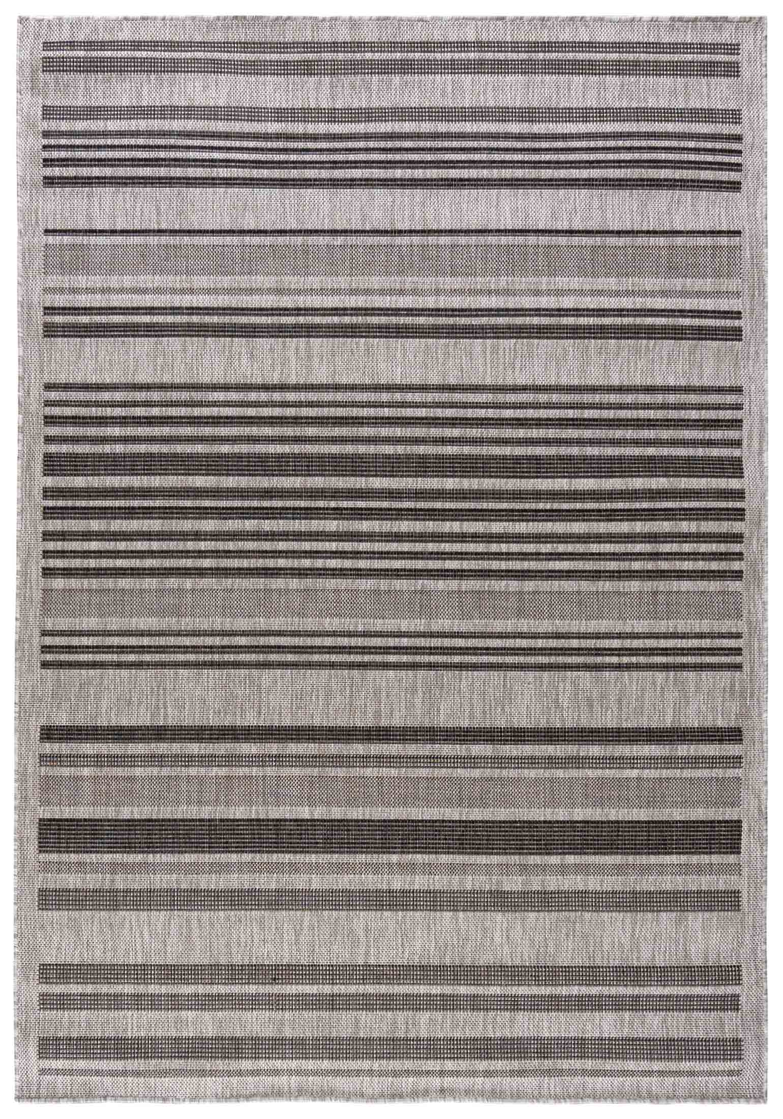 Tapis rayé intérieur/extérieur,  plat MELISSA KL69B - moderne, rayures, graphite, gris