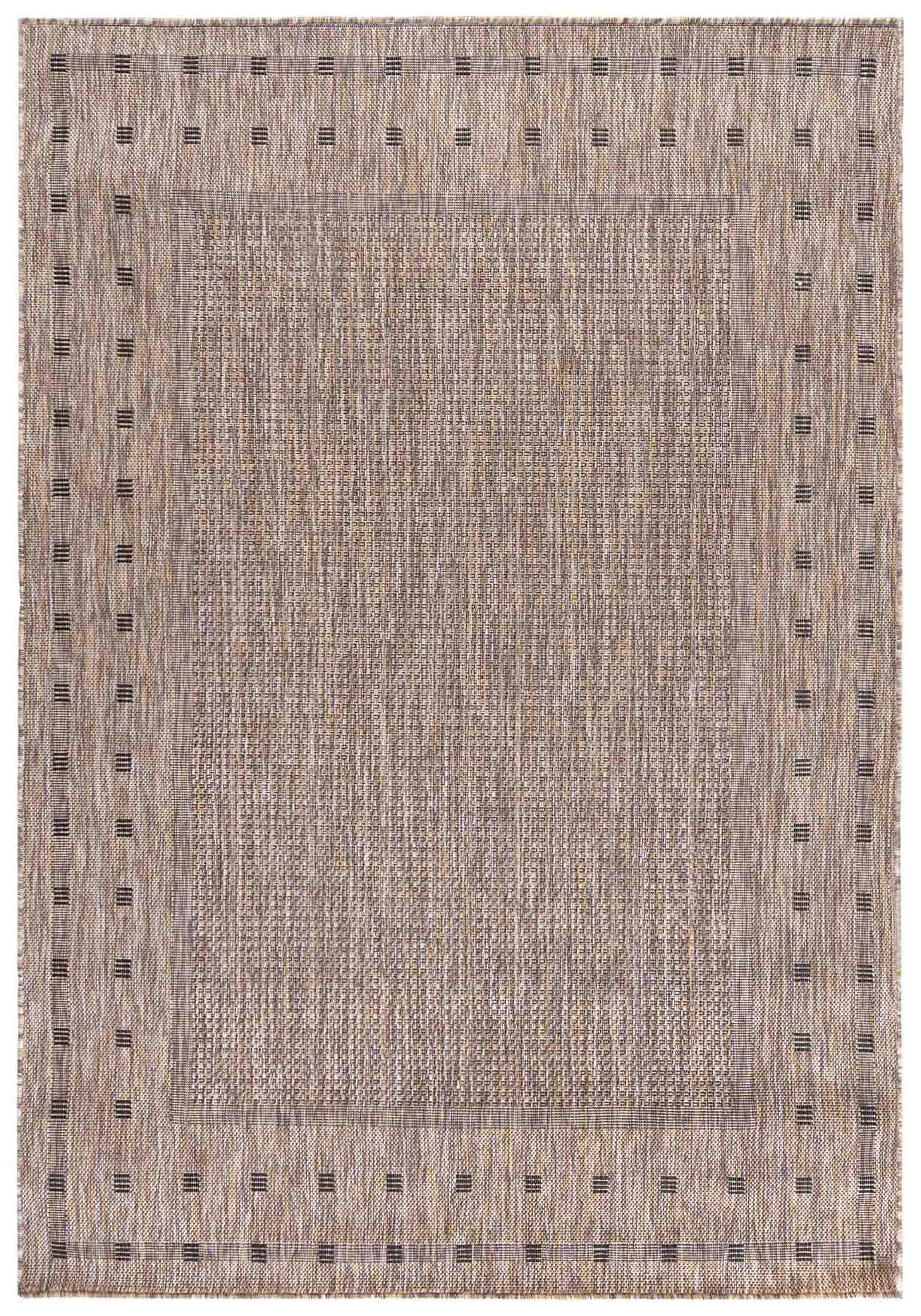 MELISSA KE63A tapis à poils plats pour l'intérieur et l'extérieur - moderne, à pois, beige, marron, crème