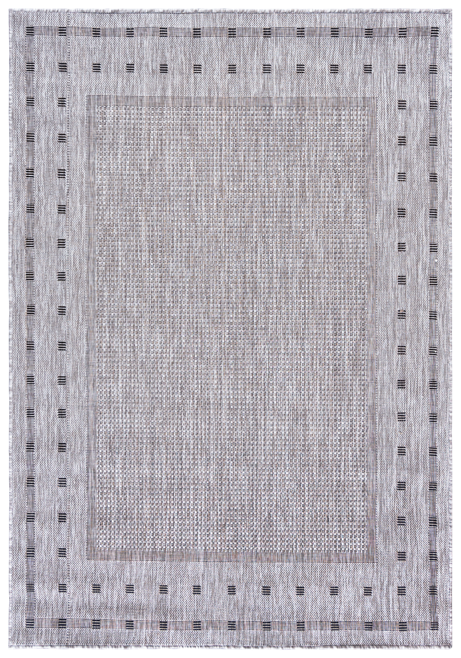 MELISSA KE63A tapis à poils plats pour l'intérieur et l'extérieur - moderne, à pois, graphite, gris