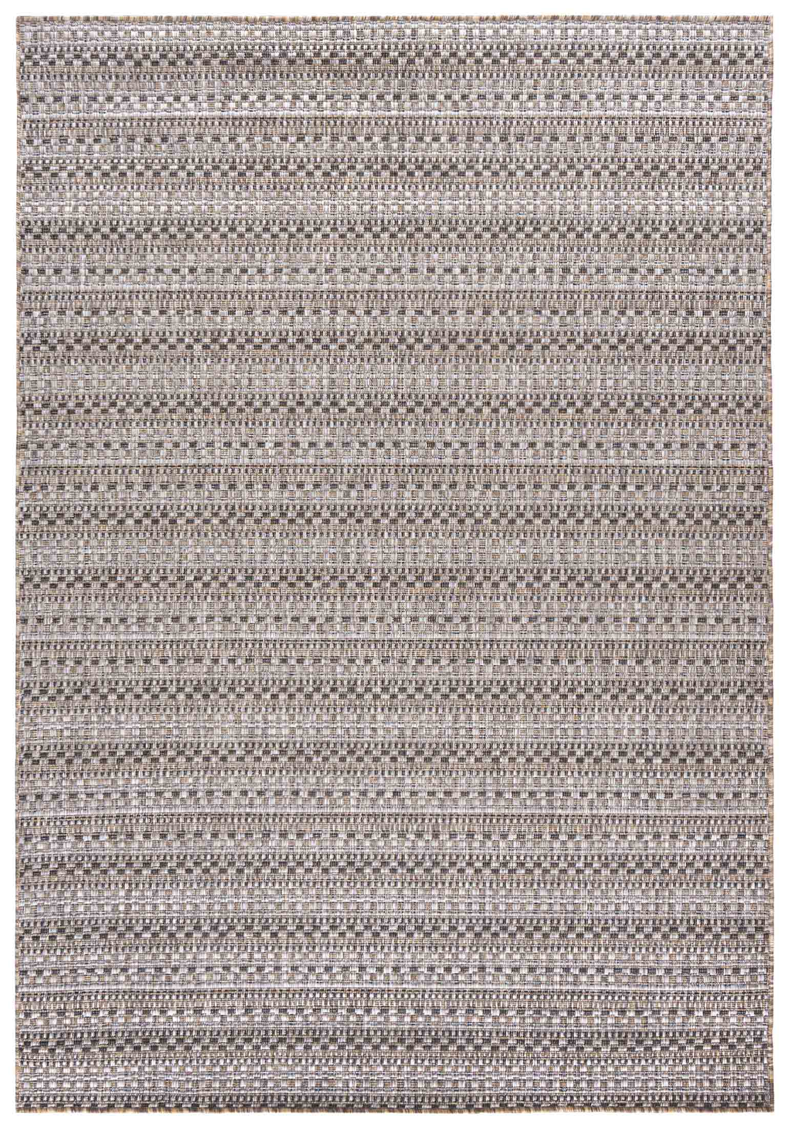 Tapis à cordon extérieur / intérieur plat MELISSA KF90A - moderne, rayures, beige, marron, crème