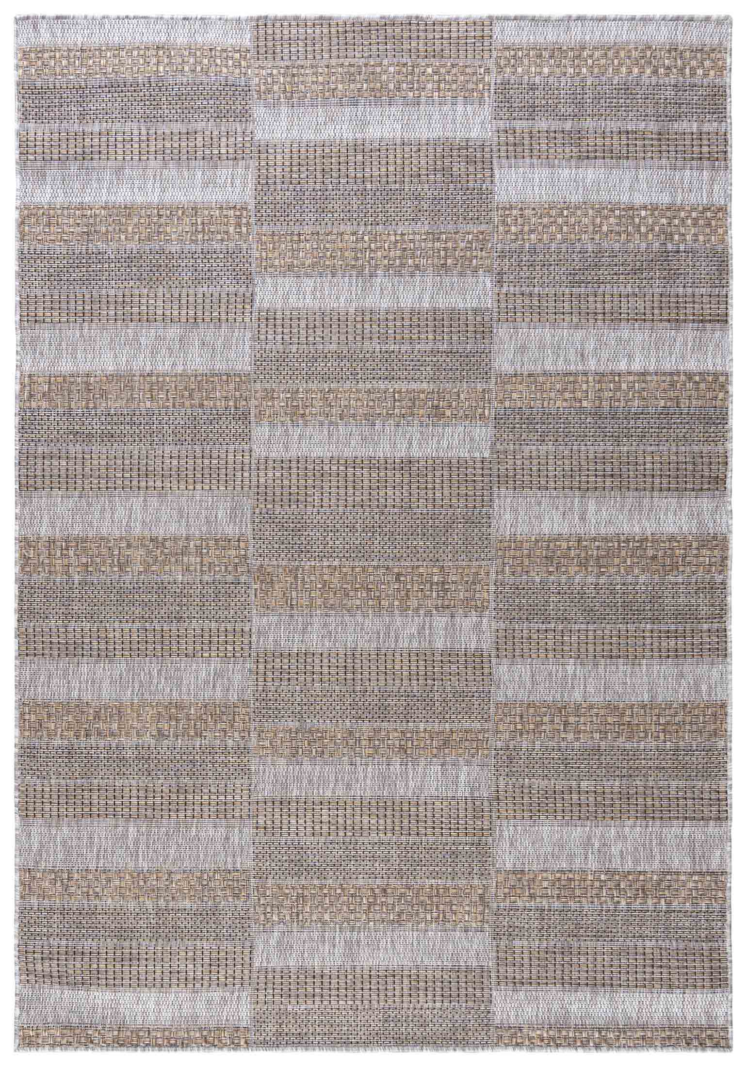 Tapis à cordon intérieur/extérieur,  plat MELISSA KM25A - moderne, géométrique, beige, marron, crème