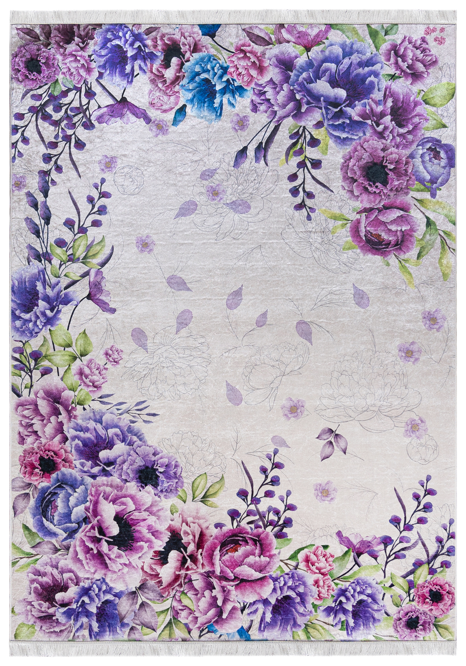Tapis floral moderne - Toscana 45230 - violet, rose