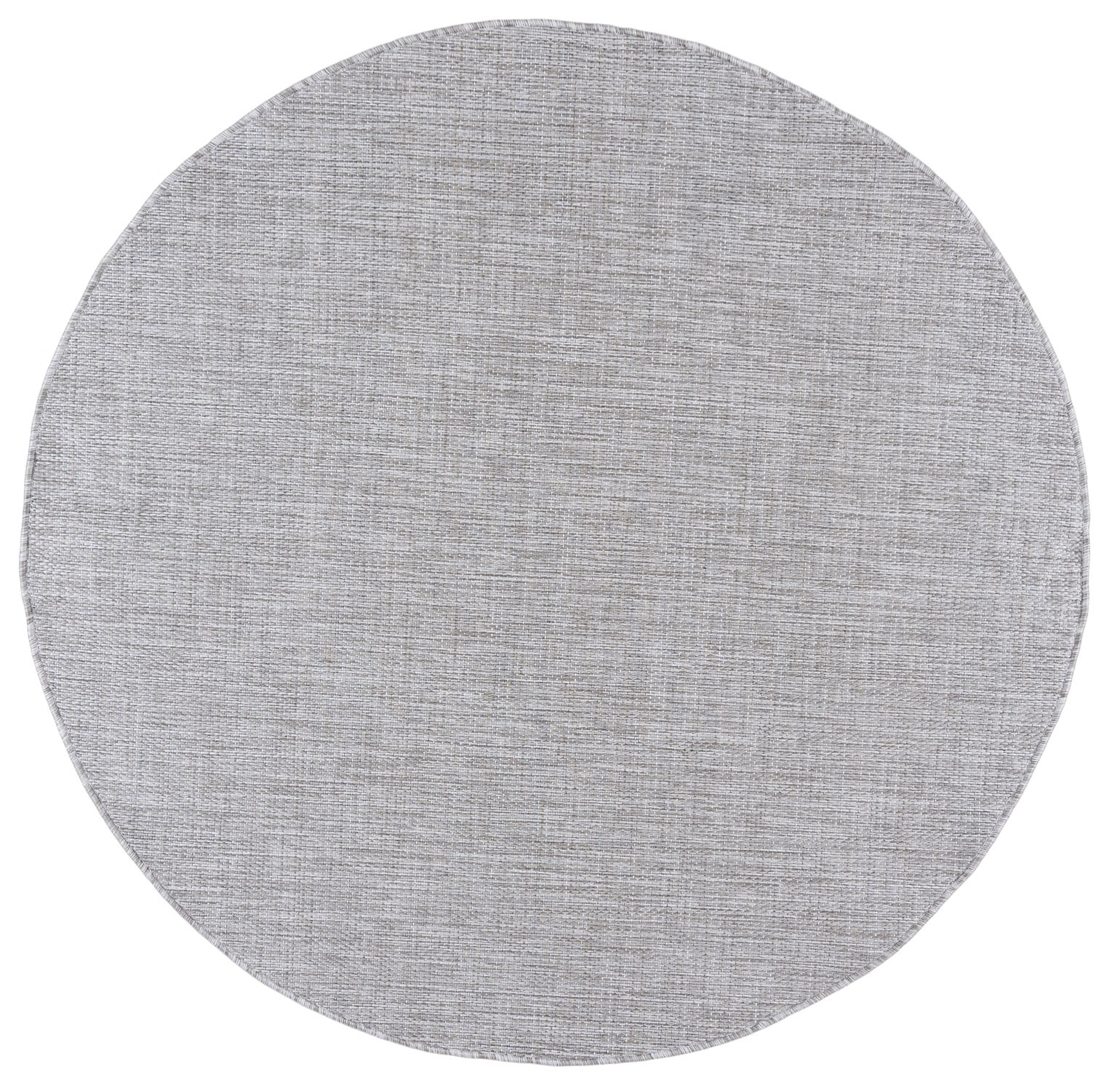 Tapis rond d'extérieur en tons naturels de gris VERANDA 6365A, imperméable, sur la terrasse, le balcon