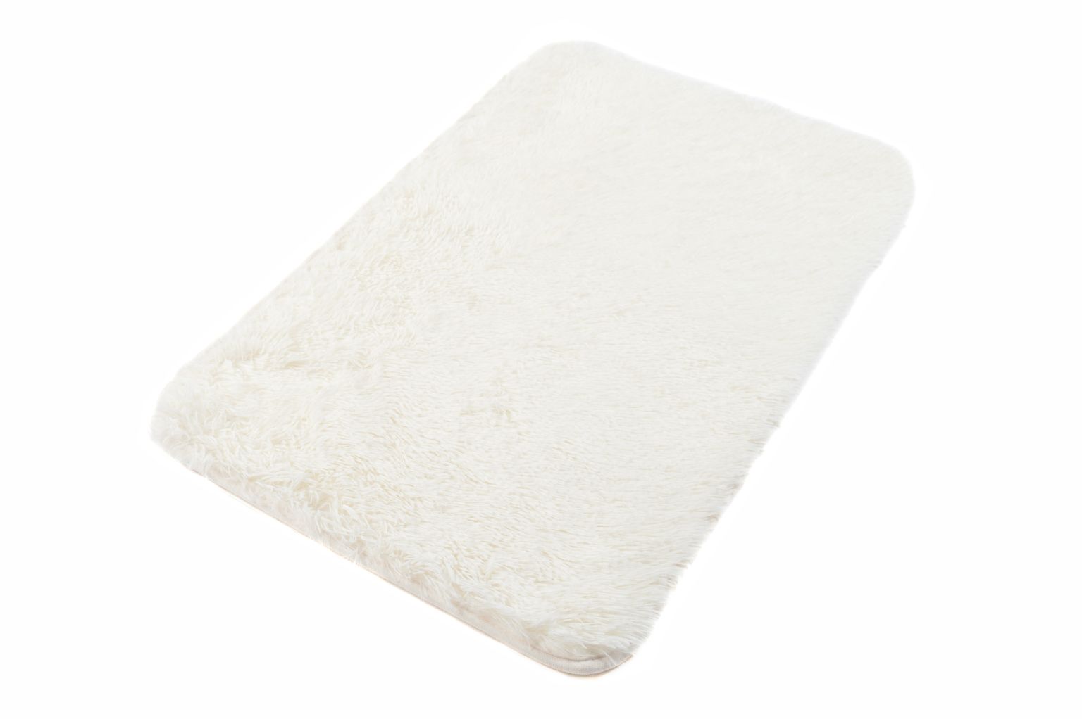 Tapis de salle de bain SILK SOLID IVORY - antidérapant, shaggy, blanc, écru
