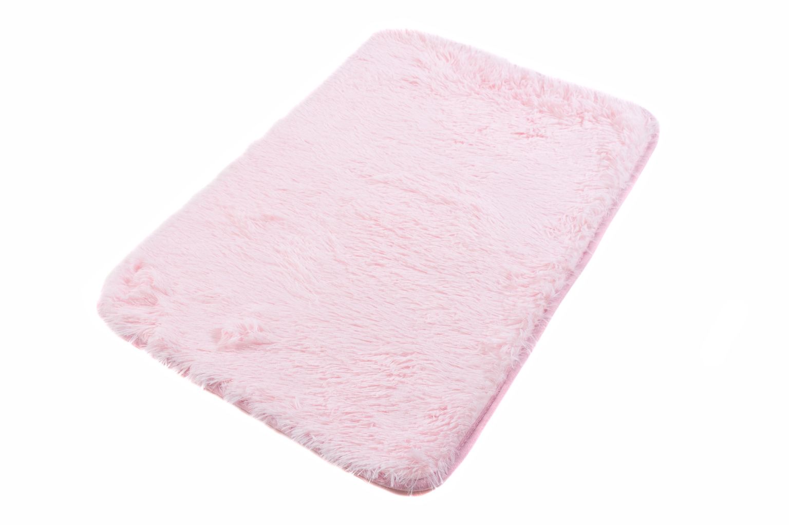 Tapis de salle de bain SILK SOLID LPINK - antidérapant, à poils longs, rose clair