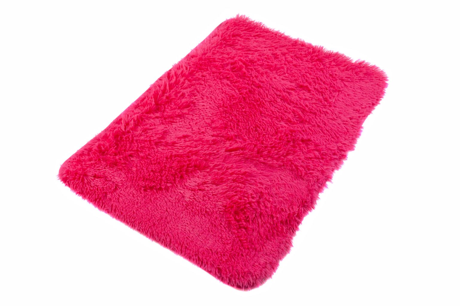 Tapis de salle de bain SILK SOLID FUSHIA - antidérapant, à poils longs, fuchsia