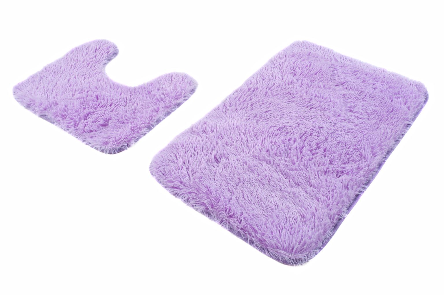 Tapis de salle de bain, ensemble 2 pièces SILK SOLID LILAC - antidérapant, shaggy, lilas