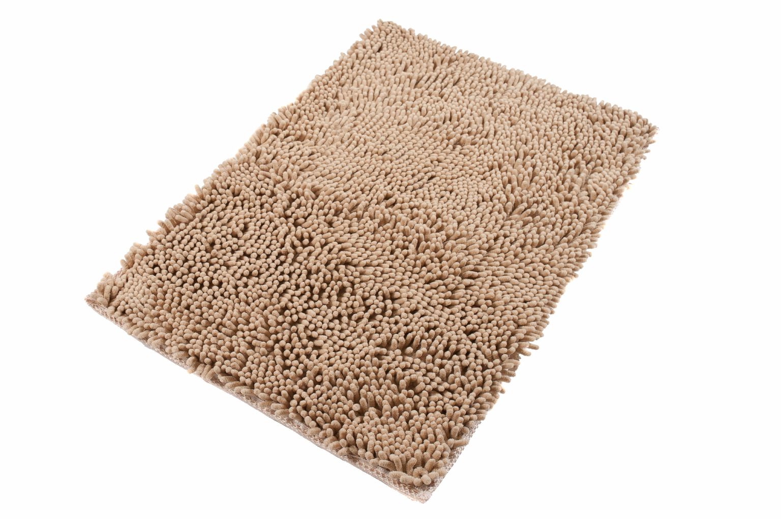 Tapis de salle de bain CHENIILE SOLID BEIGE - antidérapant, microfibre, beige