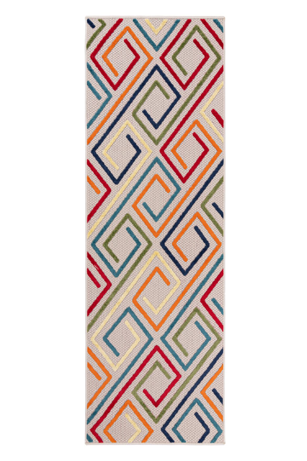 Tapis de balcon et de terrasse extérieur / intérieur à deux niveaux AVENTURA EC95A CREAM - coloré, imperméable