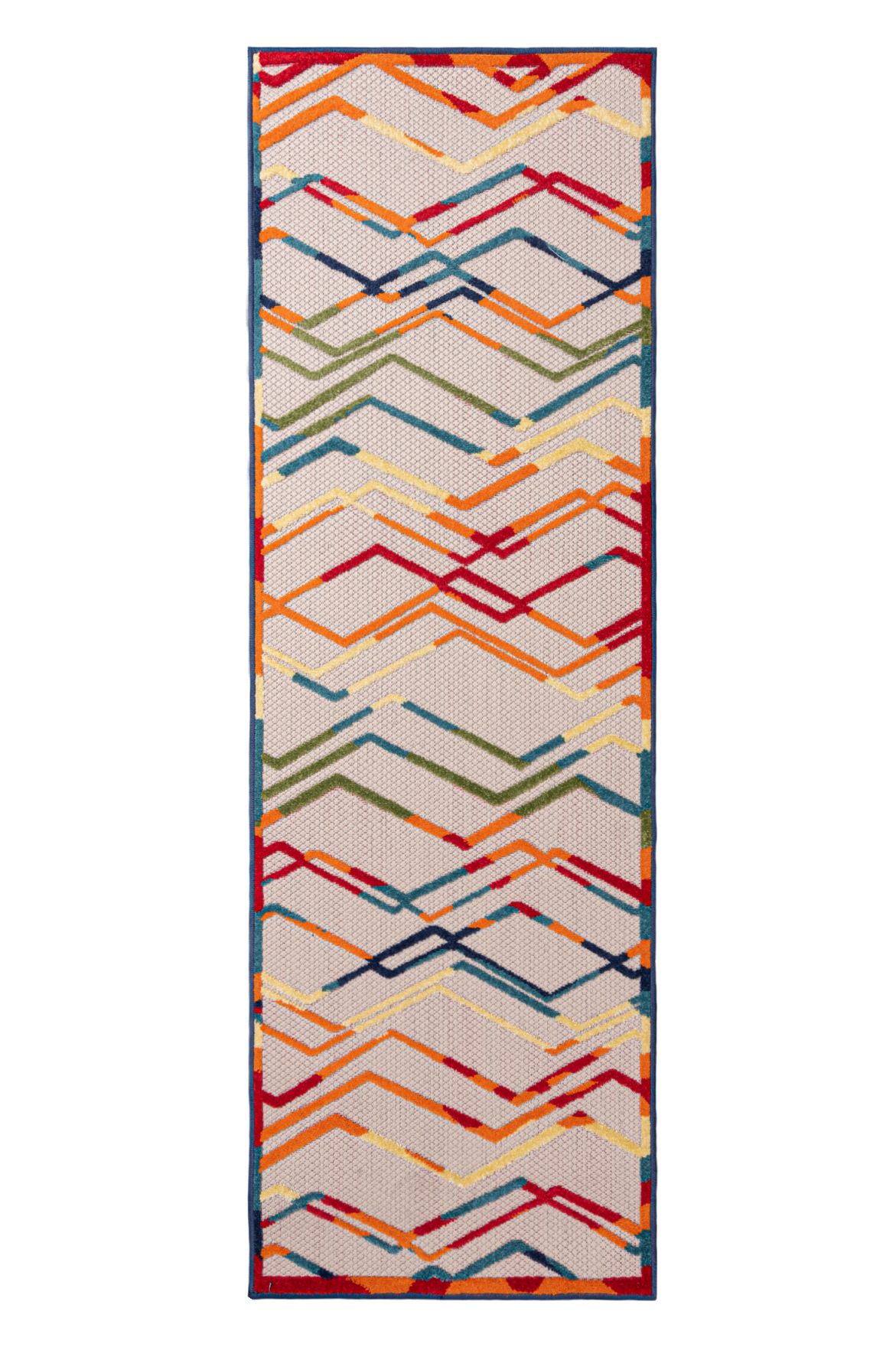 Tapis de balcon et de terrasse extérieur / intérieur à deux niveaux AVENTURA ED02A CREAM - coloré, imperméable