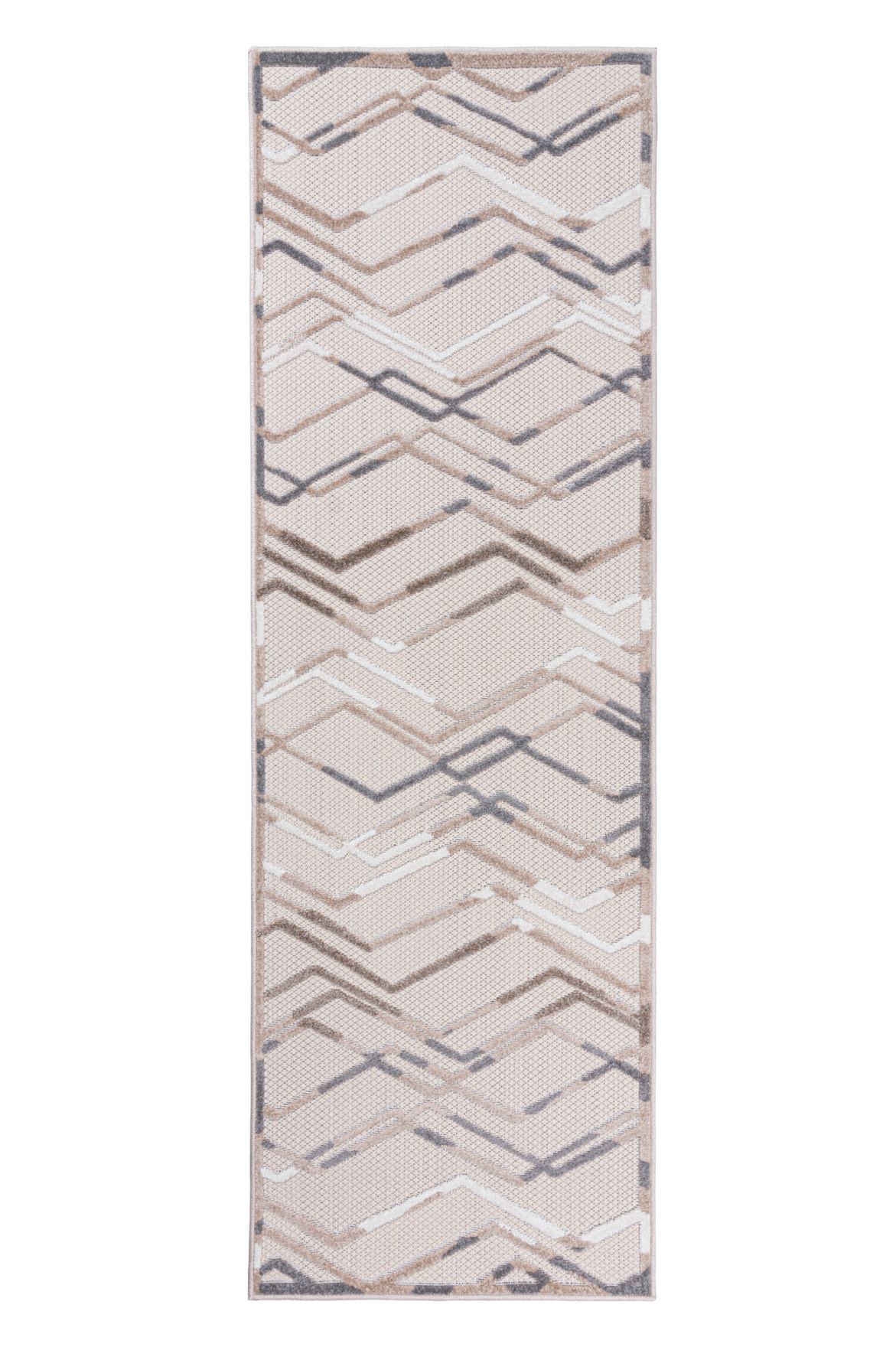 Tapis de balcon et de terrasse extérieur / intérieur à deux niveaux AVENTURA ED02B CREAM - beige, imperméable