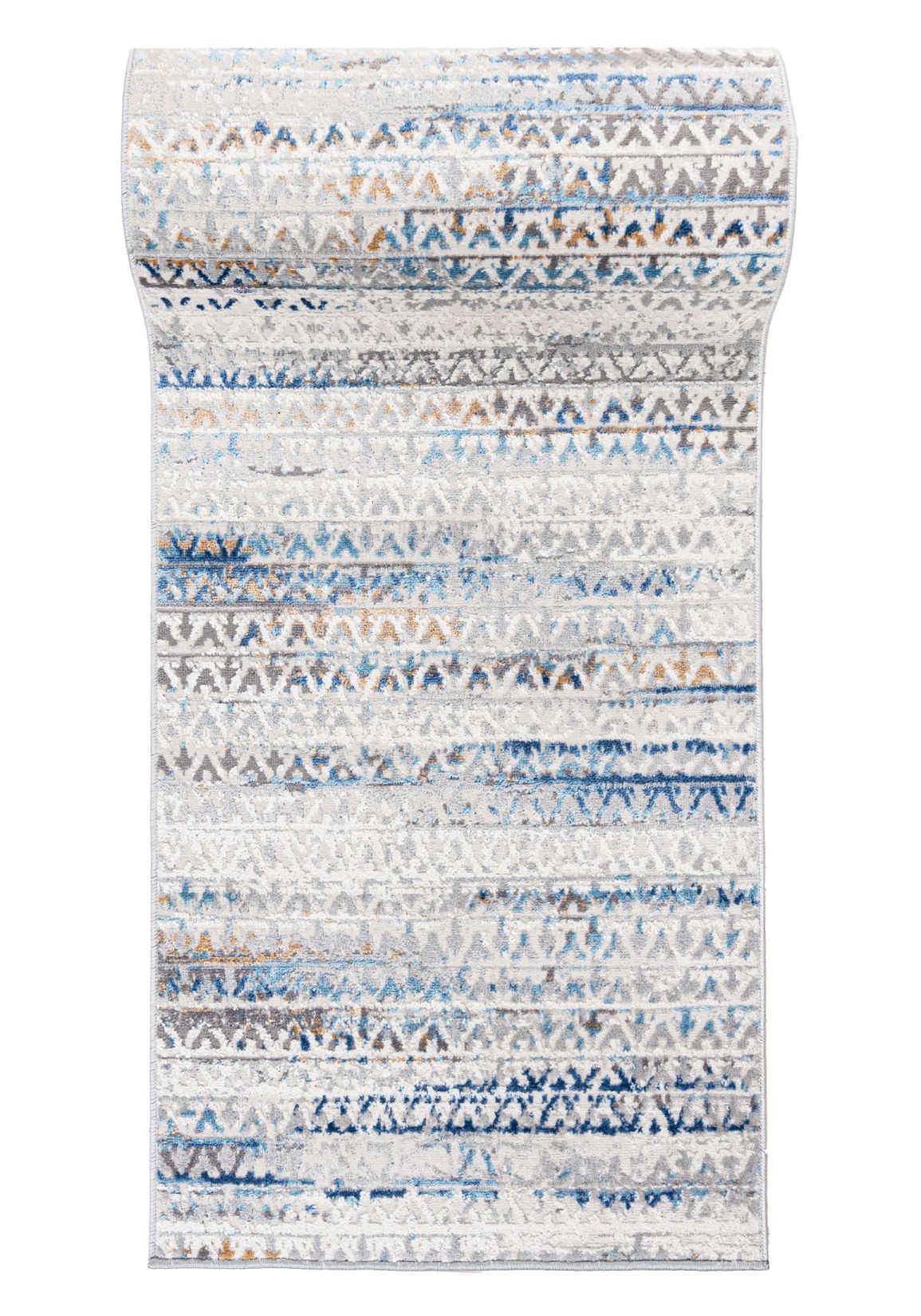 tapis de couloir Au mètre PORTLAND G494B BLANC bleu foncé - moderne, abstrait, graphite, bleu, gris