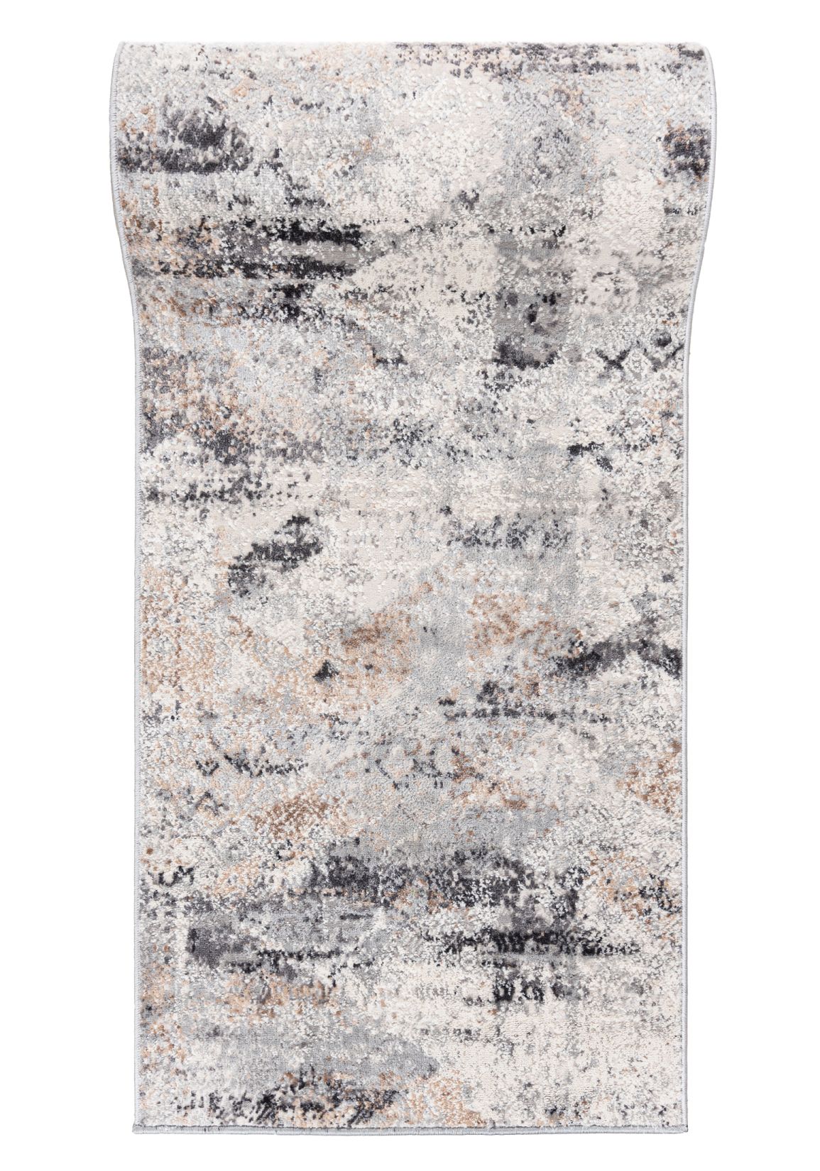 Tapis de couloir Au mètre PORTLAND G500A BLANC DVIZON - moderne, abstrait, beige, graphite, crème, gris