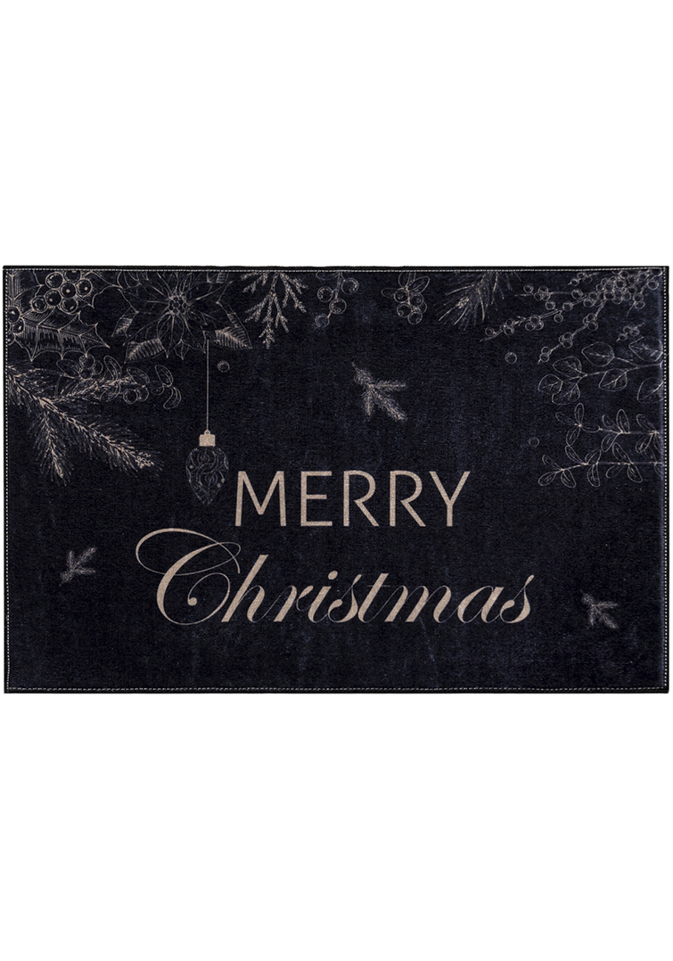 Tapis de Noël, tapis - paillasson XMAS GLAMOUR, noir