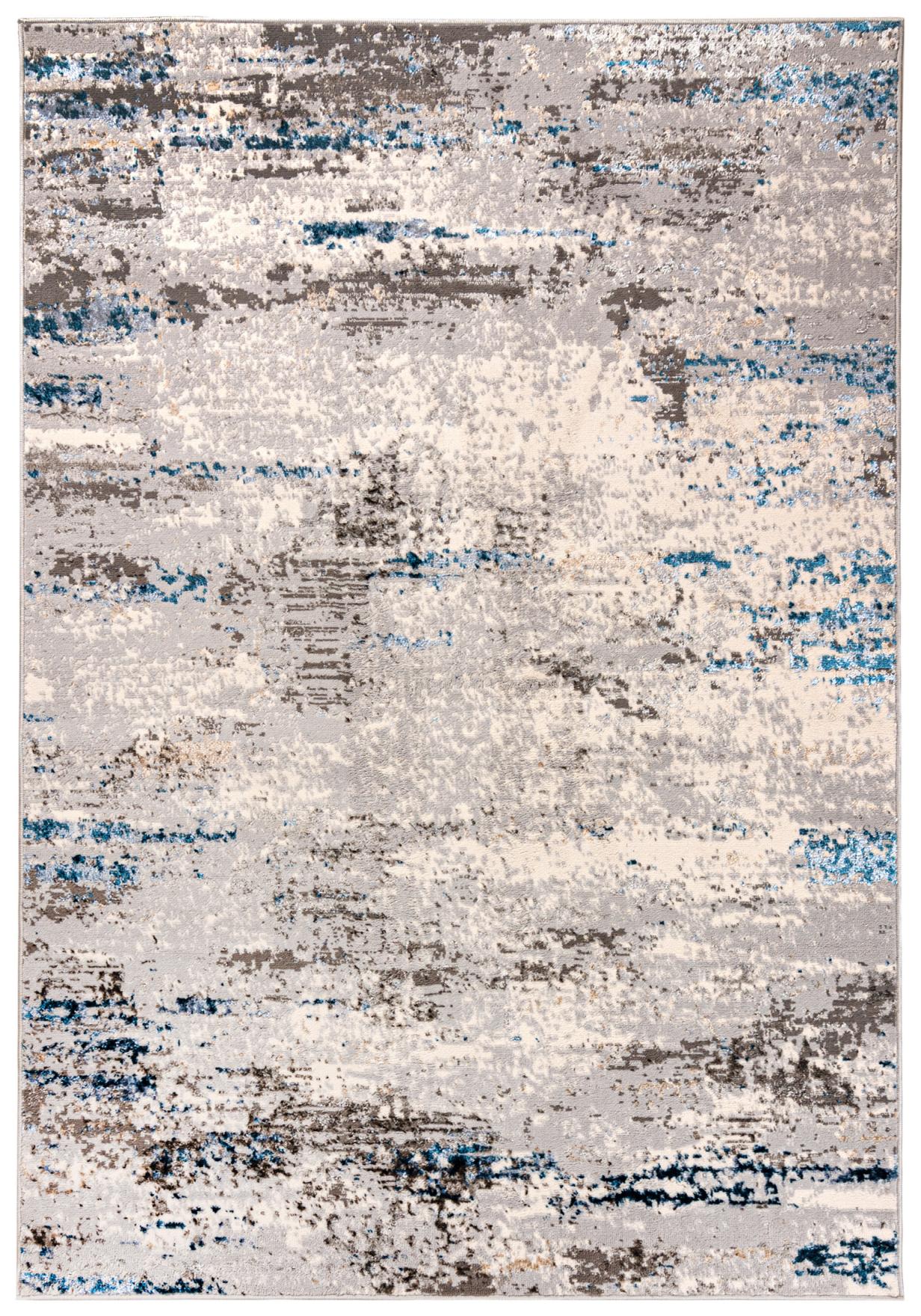 Tapis abstrait moderne LAKE à deux niveaux I147A GRAYBLUE - gris, bleu