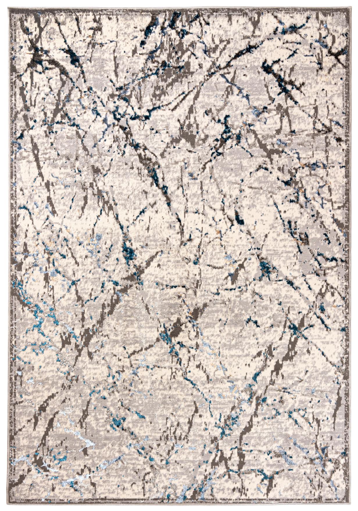 Tapis abstrait moderne à deux couches LAKE I156A GRAYBLUE - gris, bleu