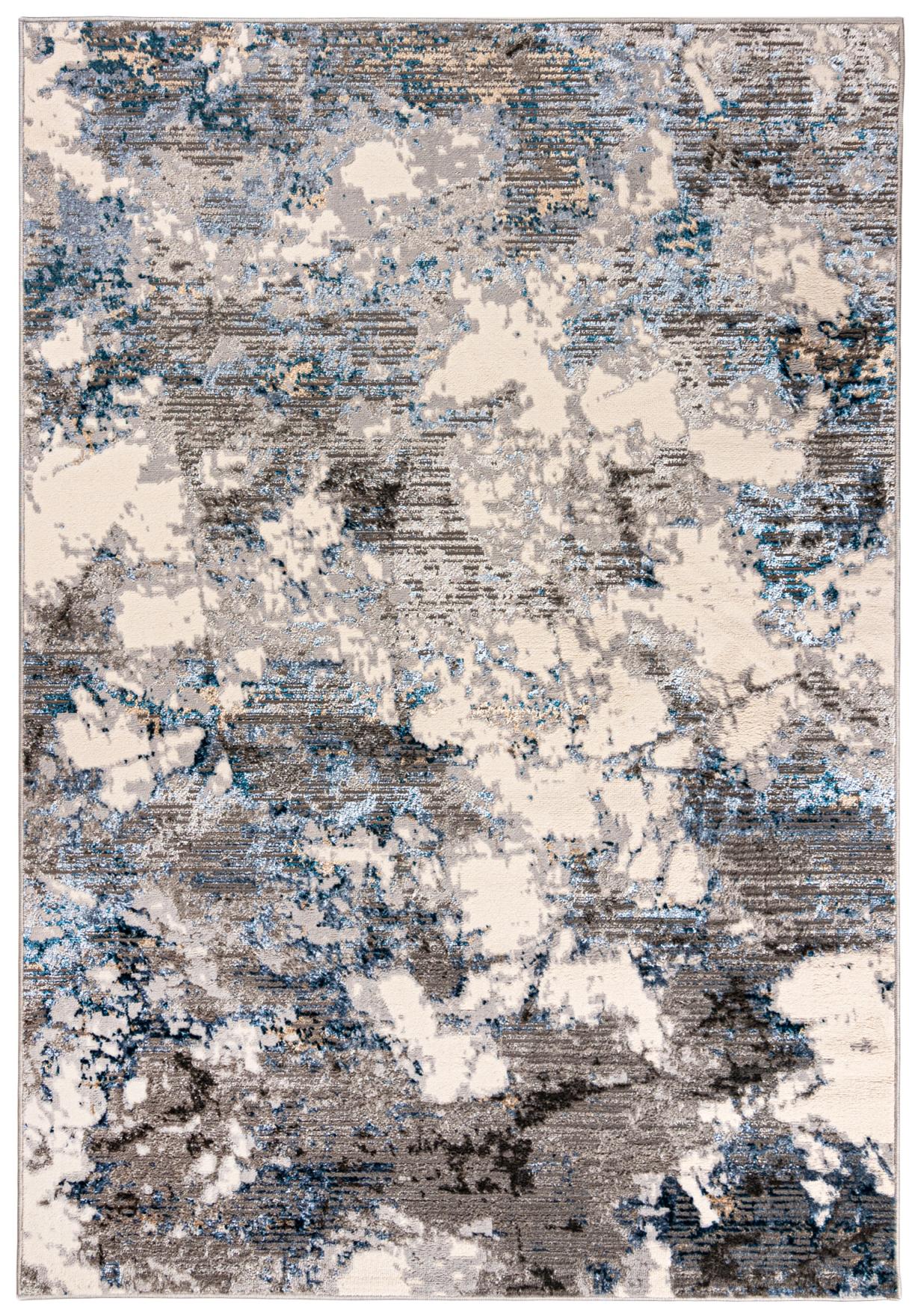 Tapis abstrait moderne à deux couches LAKE I246A GRAYBLUE - gris, bleu