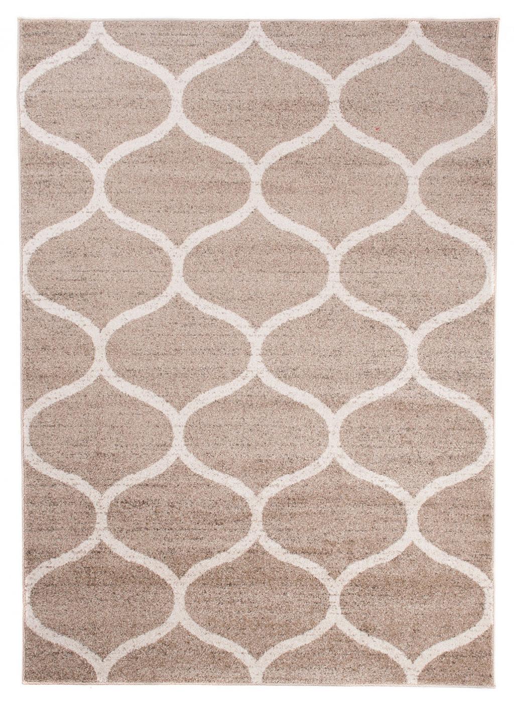 Tapis moderne Sari Géométrique E665C BEIGE - beige clair