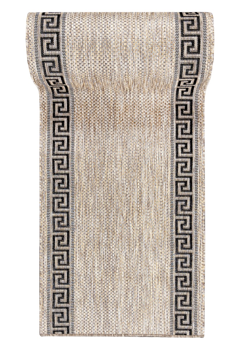 tapis de couloir en corde pour cuisine MELISSA KF91A marron - moderne, cadre, beige, crème