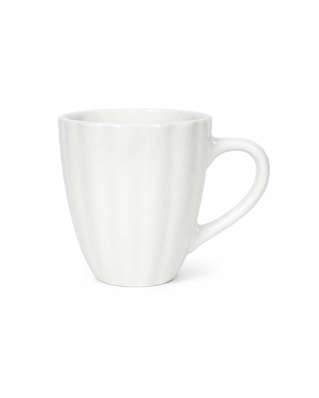 Mugs en céramique, 350 ml, lot de 6 – Brillo Flor – céramique, blanc, finition émaillée avec motif floral