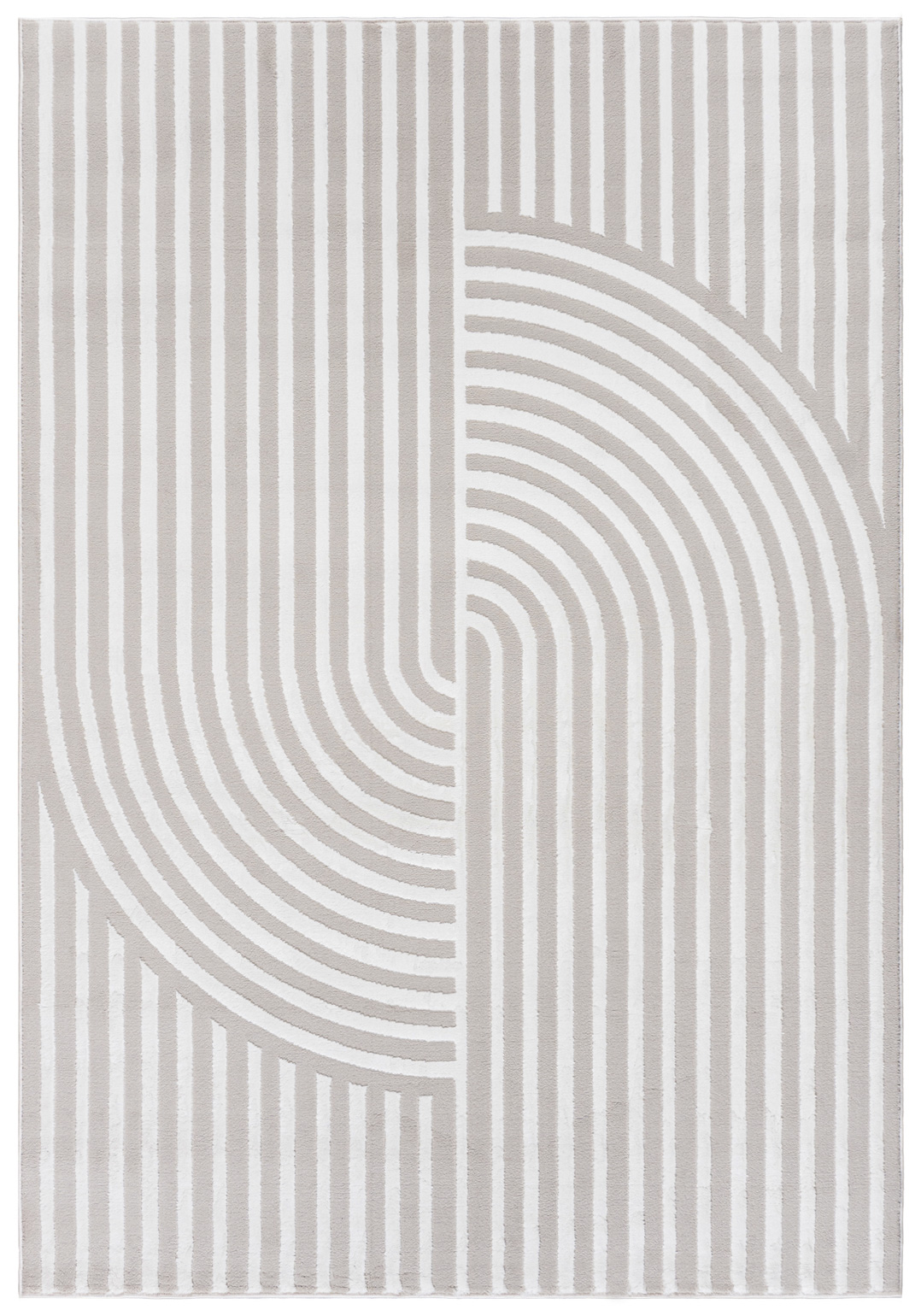 Tapis moderne à arches géométriques crème et blanc NG91A ELLEN