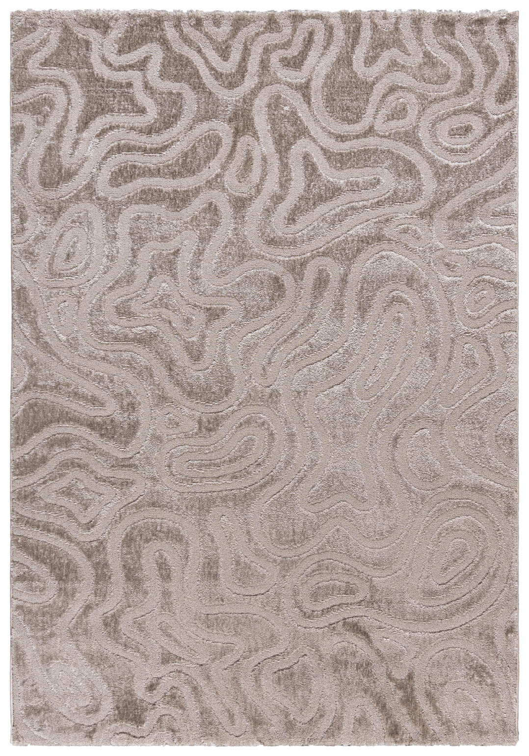Tapis moderne beige à motifs 3D NH69A NORWAY