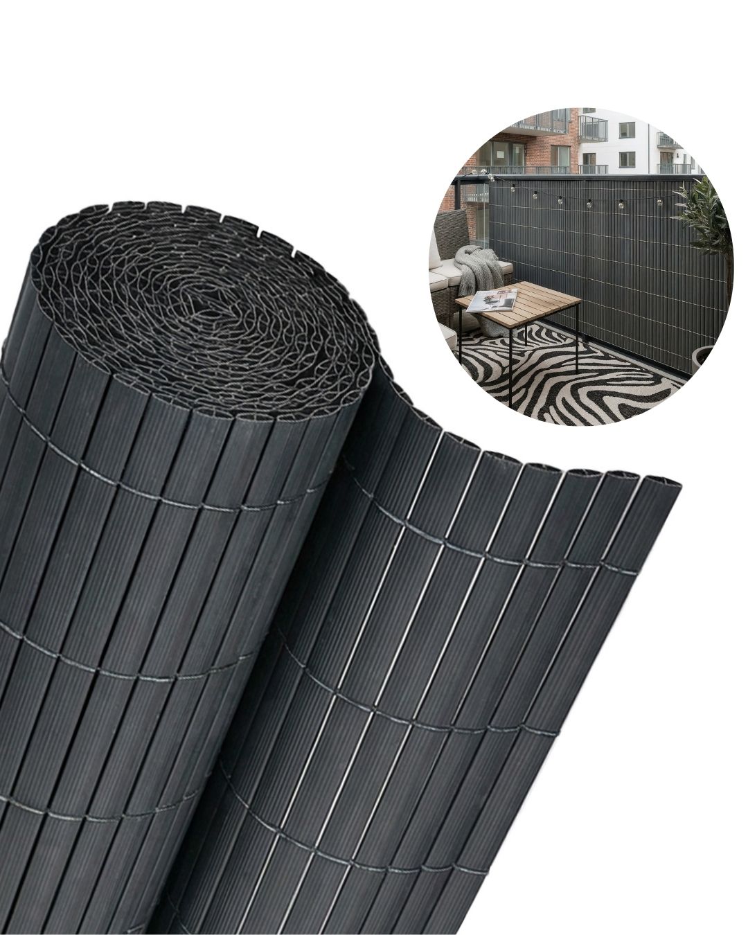 Brise-vue balcon de jardin, Brise-vue terrasse PVC - Aperto Antracite - anthracite, moderne