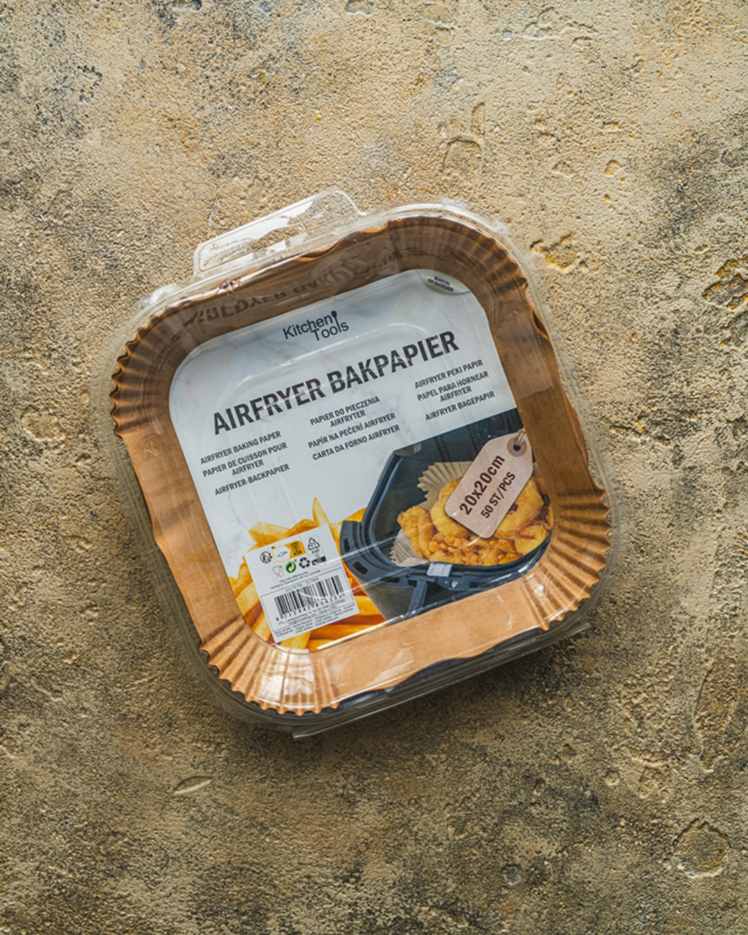 Papier sulfurisé pour friteuse AIRFRYER 20×20×4,5 cm - Forno Trafe - 50 pièces, inserts jetables pour friteuse à air chaud