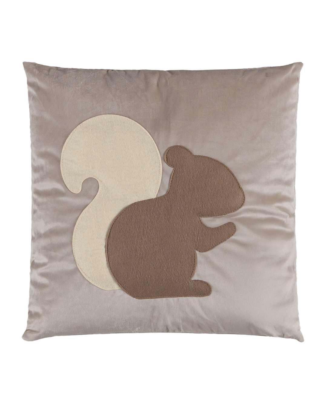 Coussin décoratif avec rembourrage, 45 x 45 cm - Parco Animali - velours, écureuil, marron