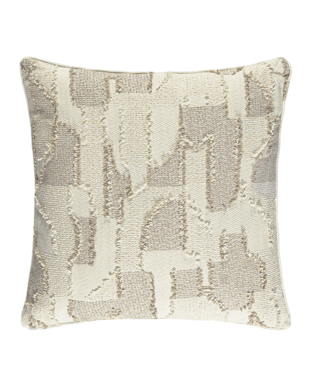 Coussin décoratif avec rembourrage, 45 x 45 cm - Calmo Bianco - jacquard, beige, crème