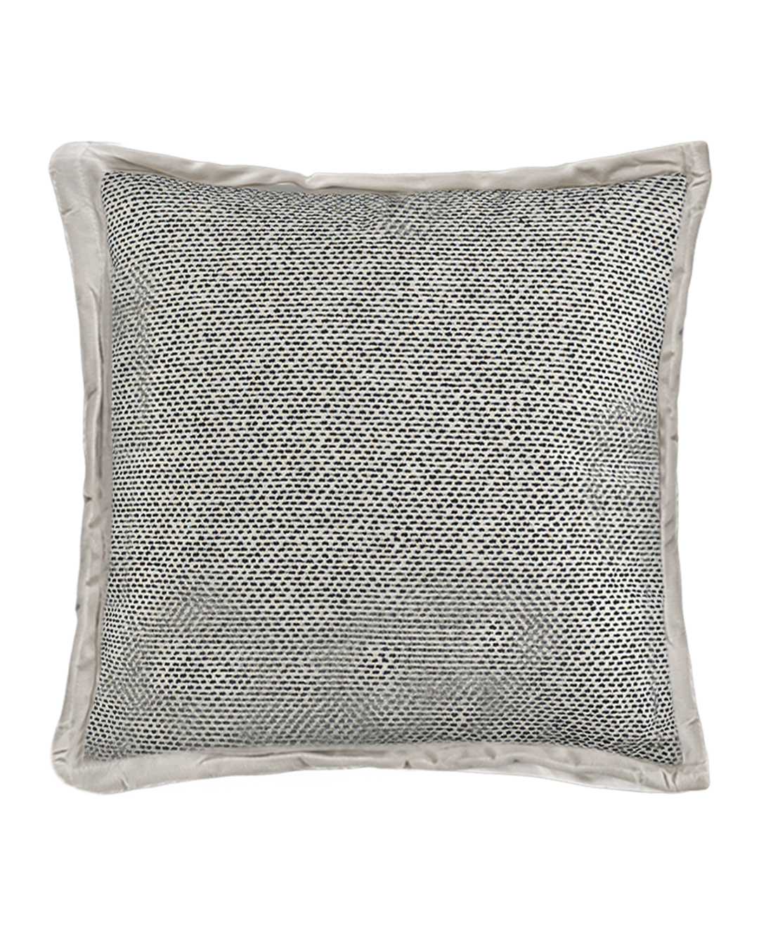 Coussin décoratif avec rembourrage, 45 x 45 cm - Calmo Momento - jacquard, crème, gris