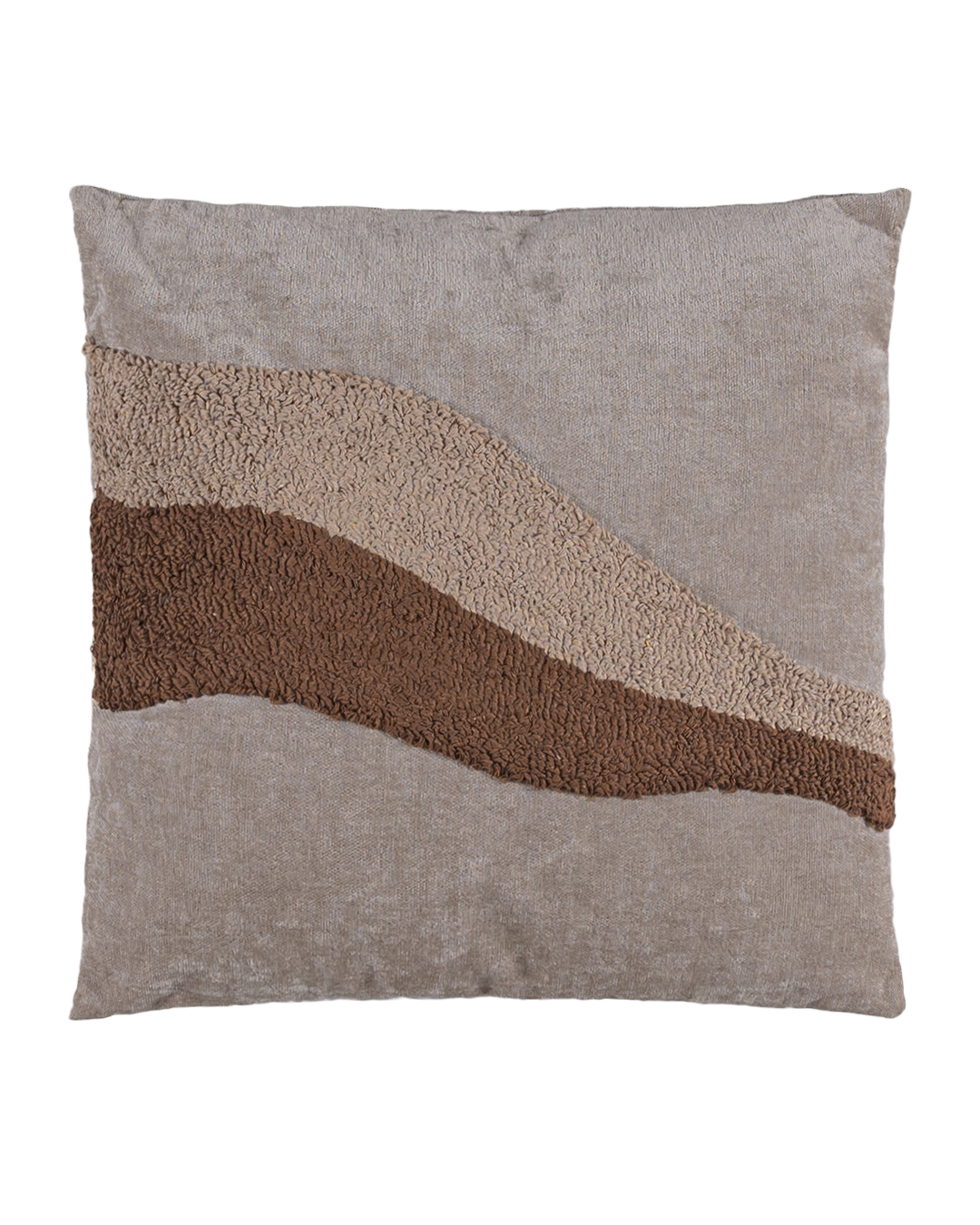 Coussin décoratif avec rembourrage, 45 x 45 cm - Calmo Balento - jacquard, marron