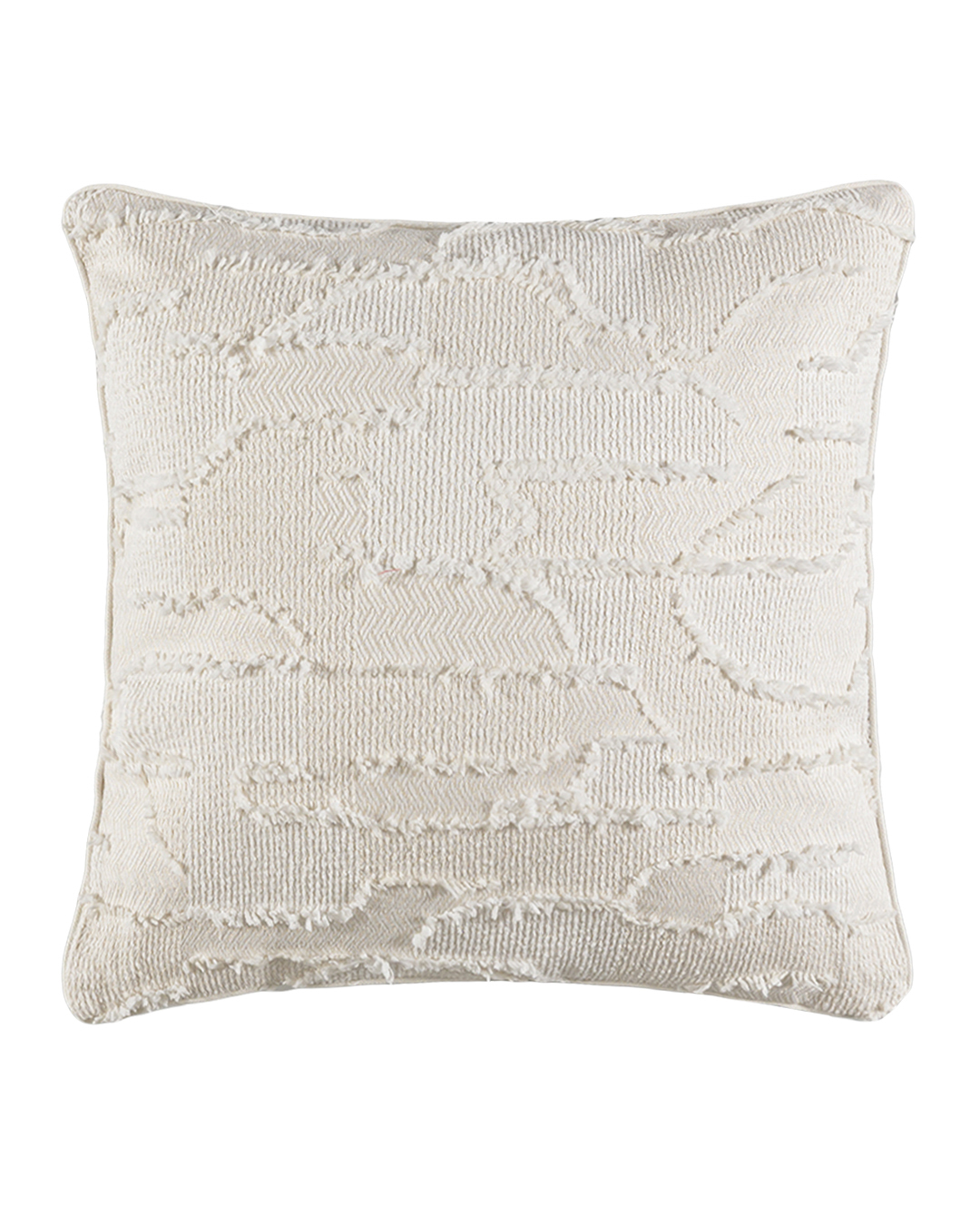 Coussin décoratif avec rembourrage, 45 x 45 cm - Calmo Bianco - jacquard, blanc, crème
